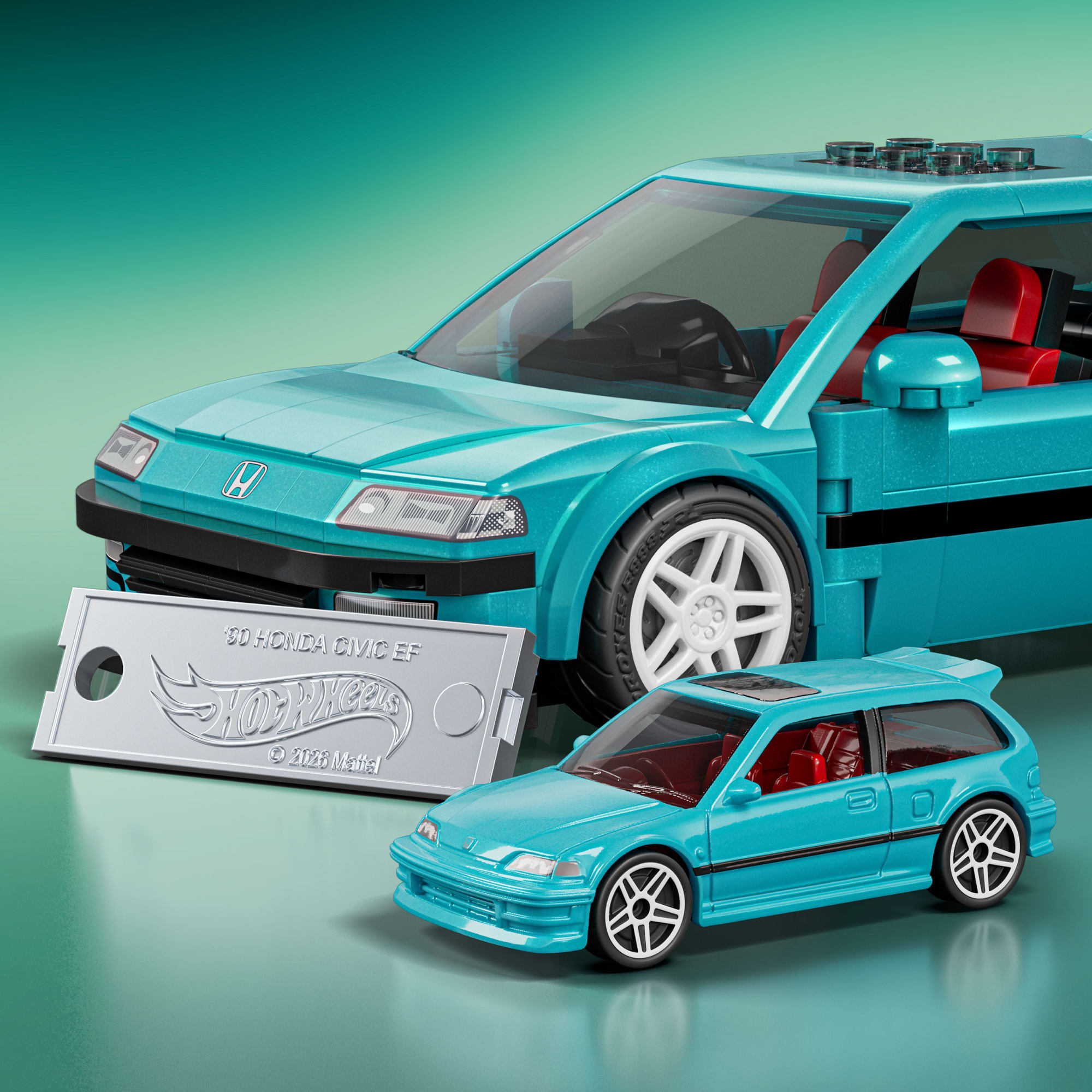 Mattel Brick Shop Hot Wheels Juguete de Construcción Speed Custom '90 Honda Civic EF - Image 5