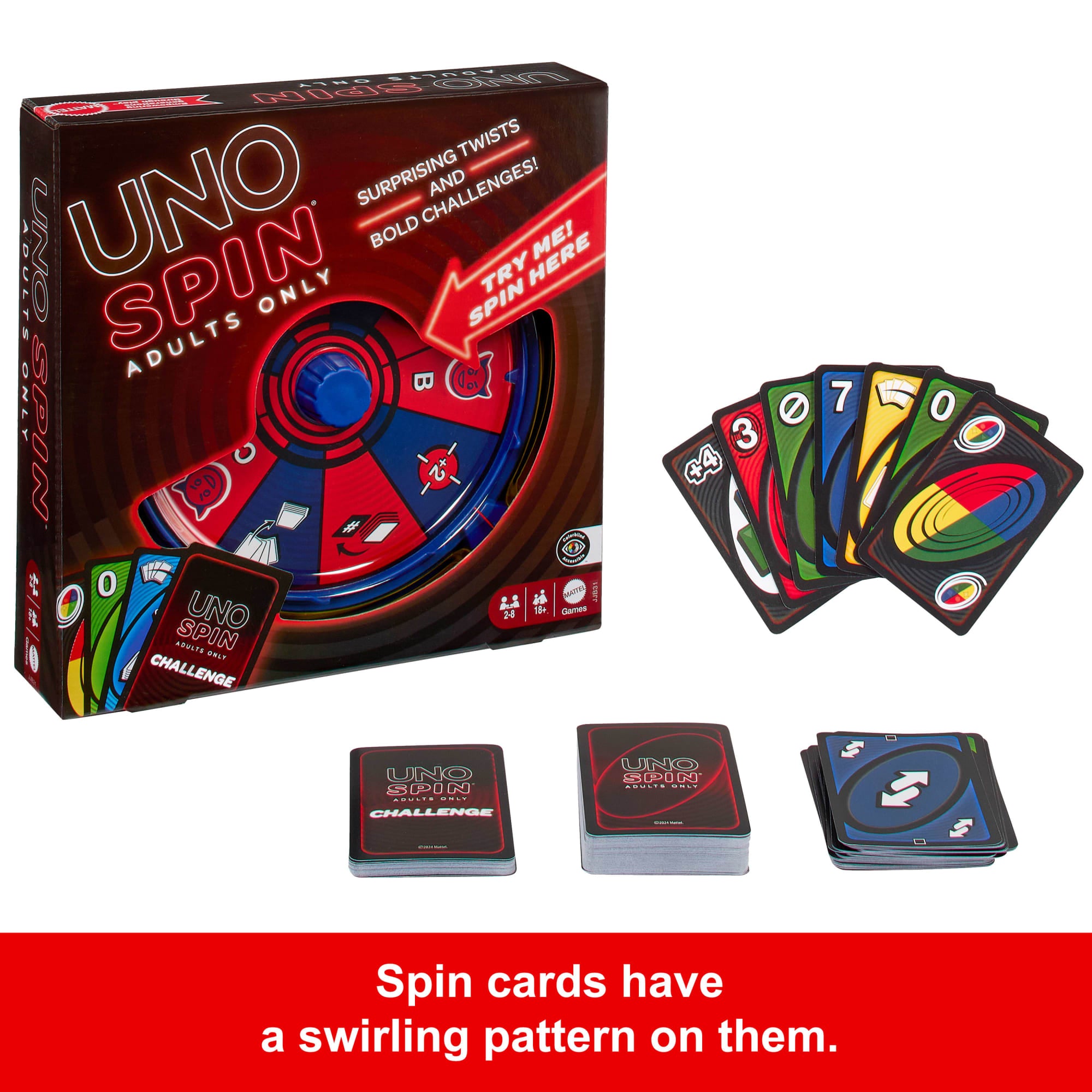 UNO Spin Adults Only Card Game For Adult Game Nights & Parties With Spin Wheel & Challenges - Image 3