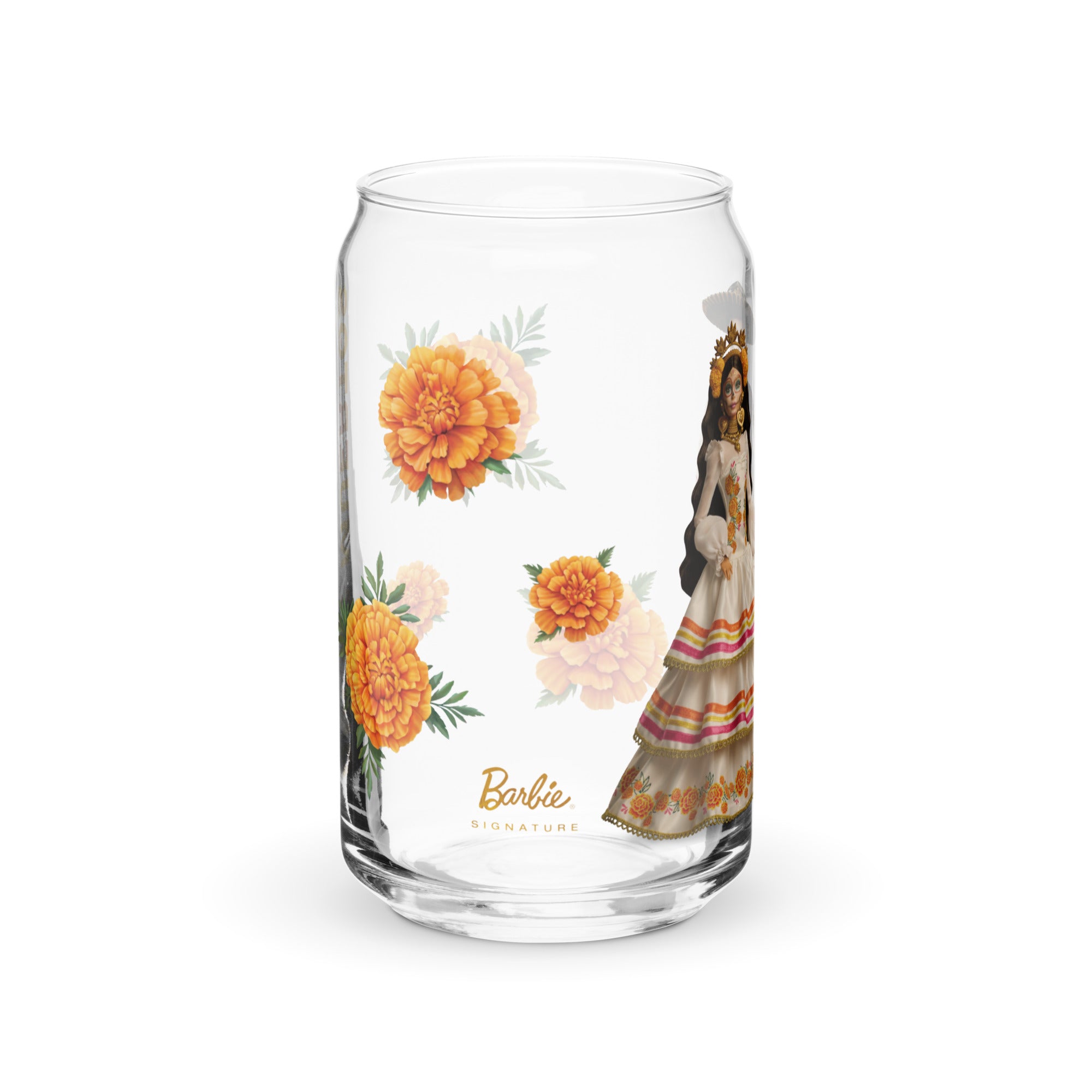Barbie Día de Muertos Marigolds Clear Glass - Image 4