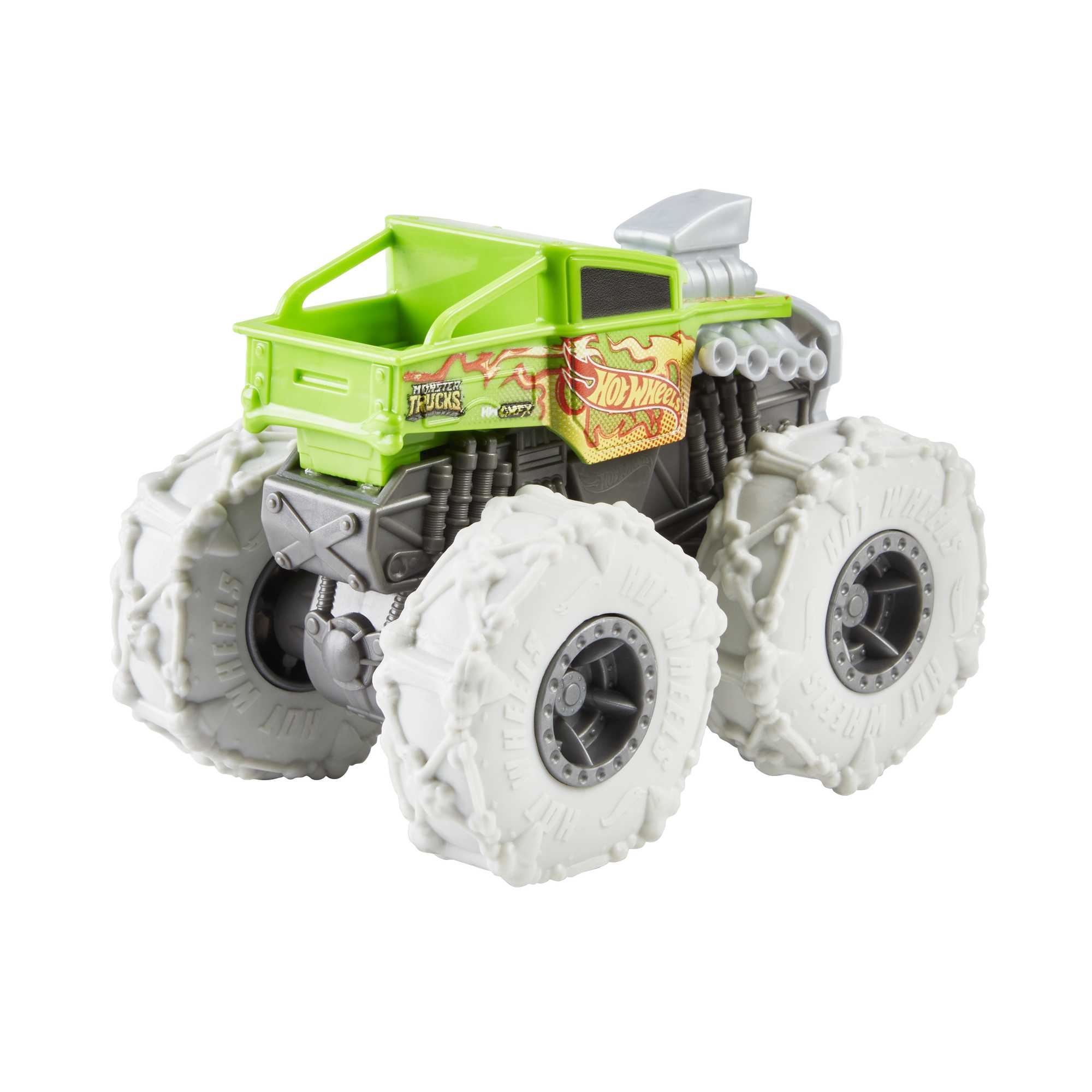 Hot Wheels Monster Trucks Vehículo de Juguete 1:43 Llantas Todo Terreno Bone Shaker Original Flaming Skull - Image 4