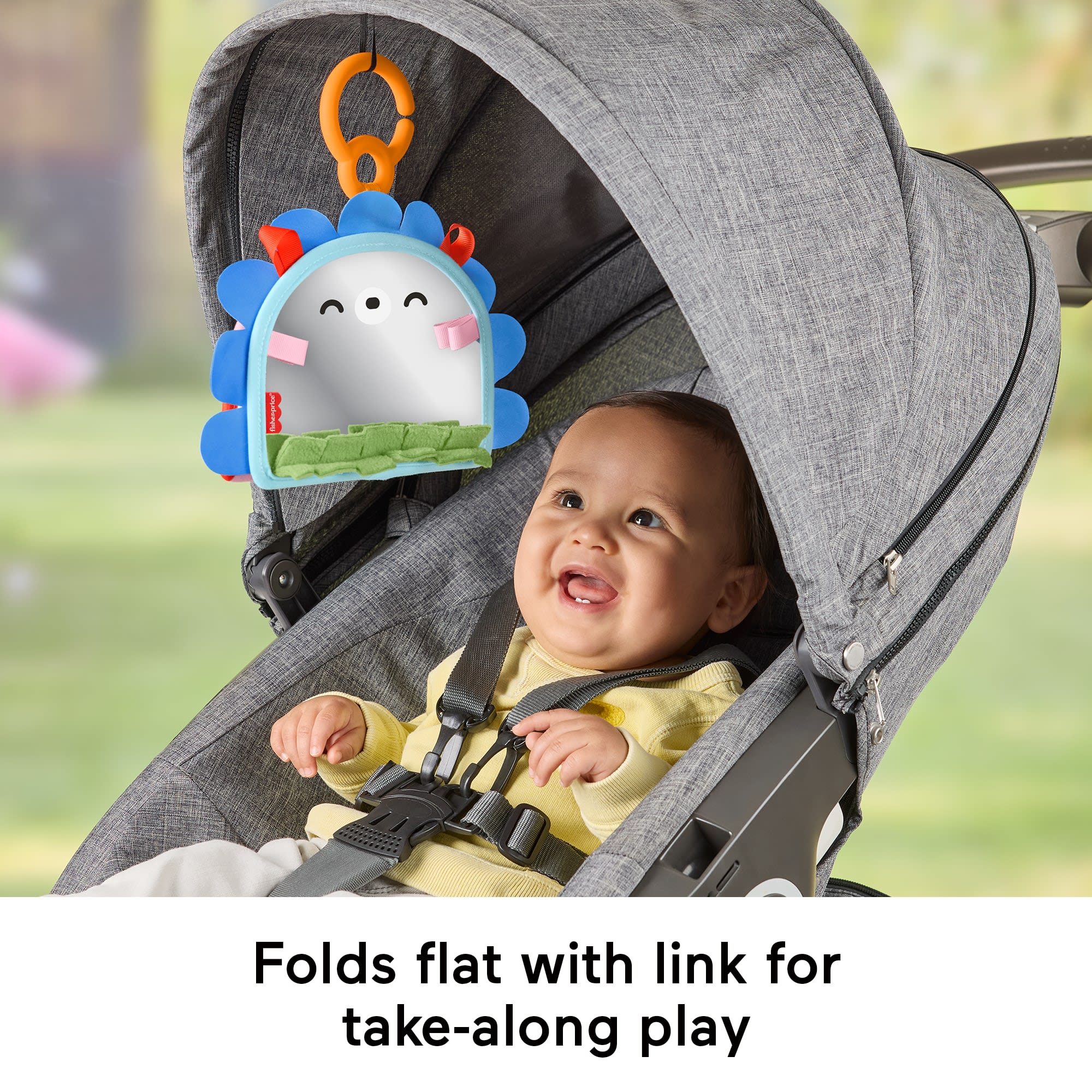 Fisher-Price Prop 'n Go Portable Mirror Baby Tummy Time Sensory Activity Toy For Newborns - Image 5