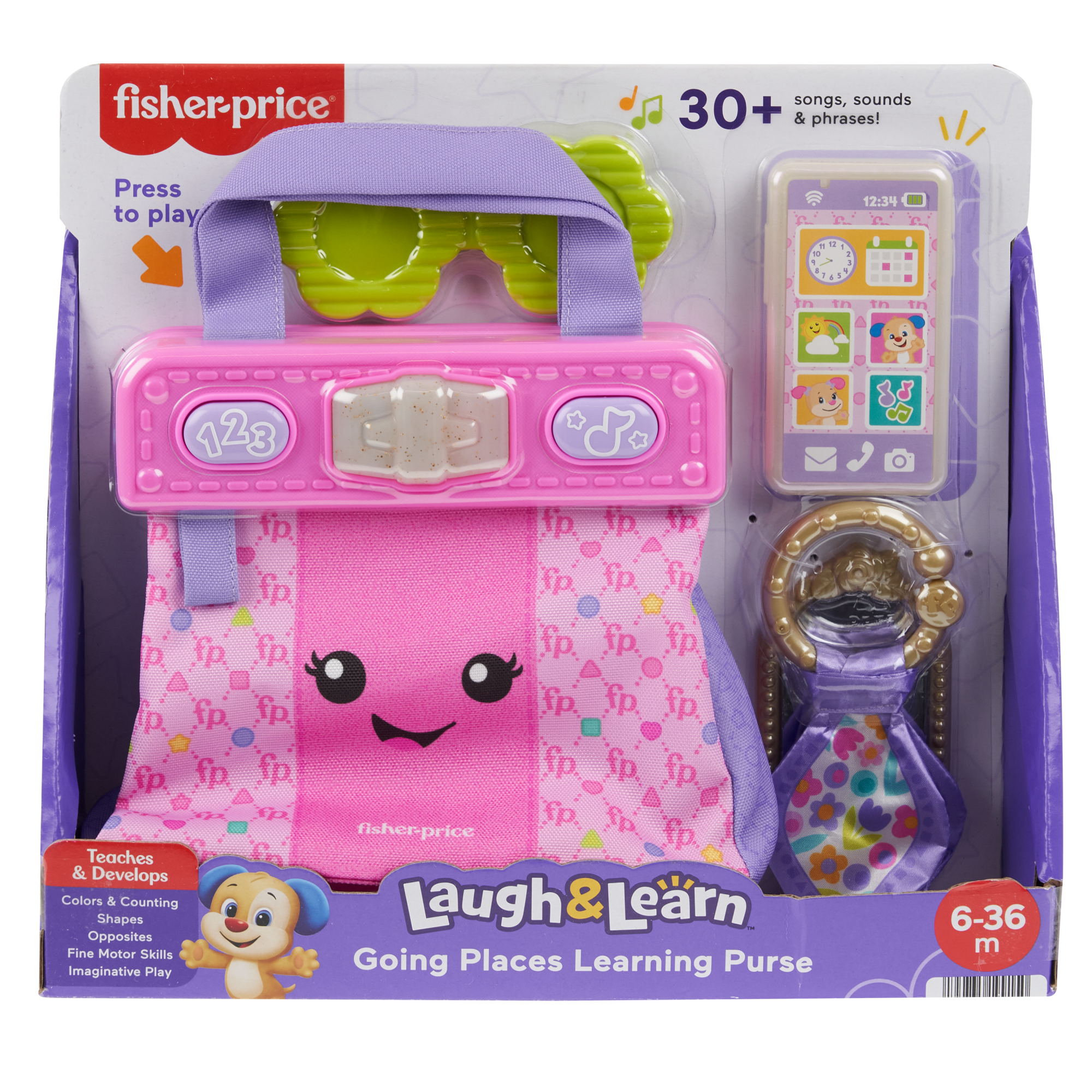 Fisher-Price Laugh & Learn Going Places Learning Purse Baby & Toddler Toy Bag & Accessories - Image 6