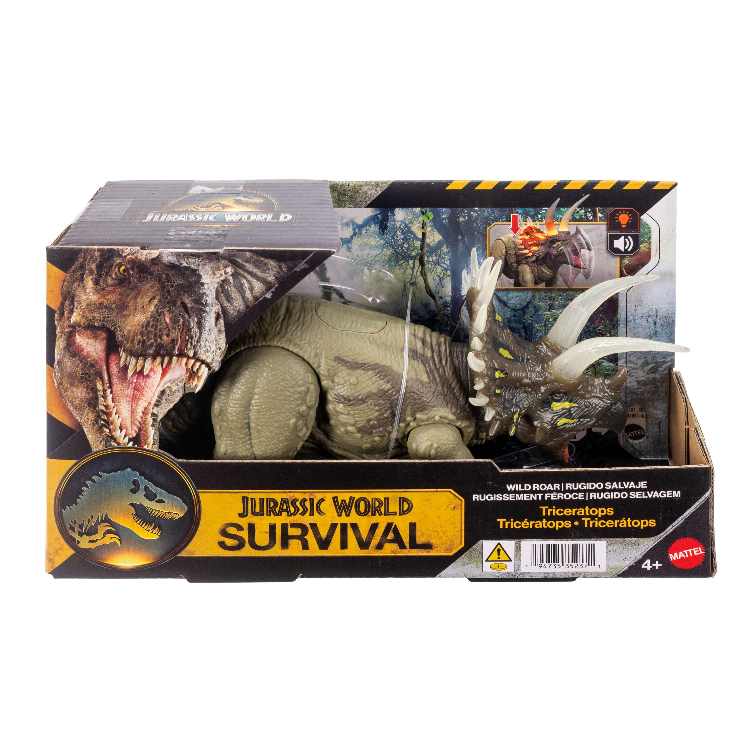 Jurassic World Wild Roar Triceratops Dinosaur Action Figure Toy. Sounds & Attack & Lights - Image 6