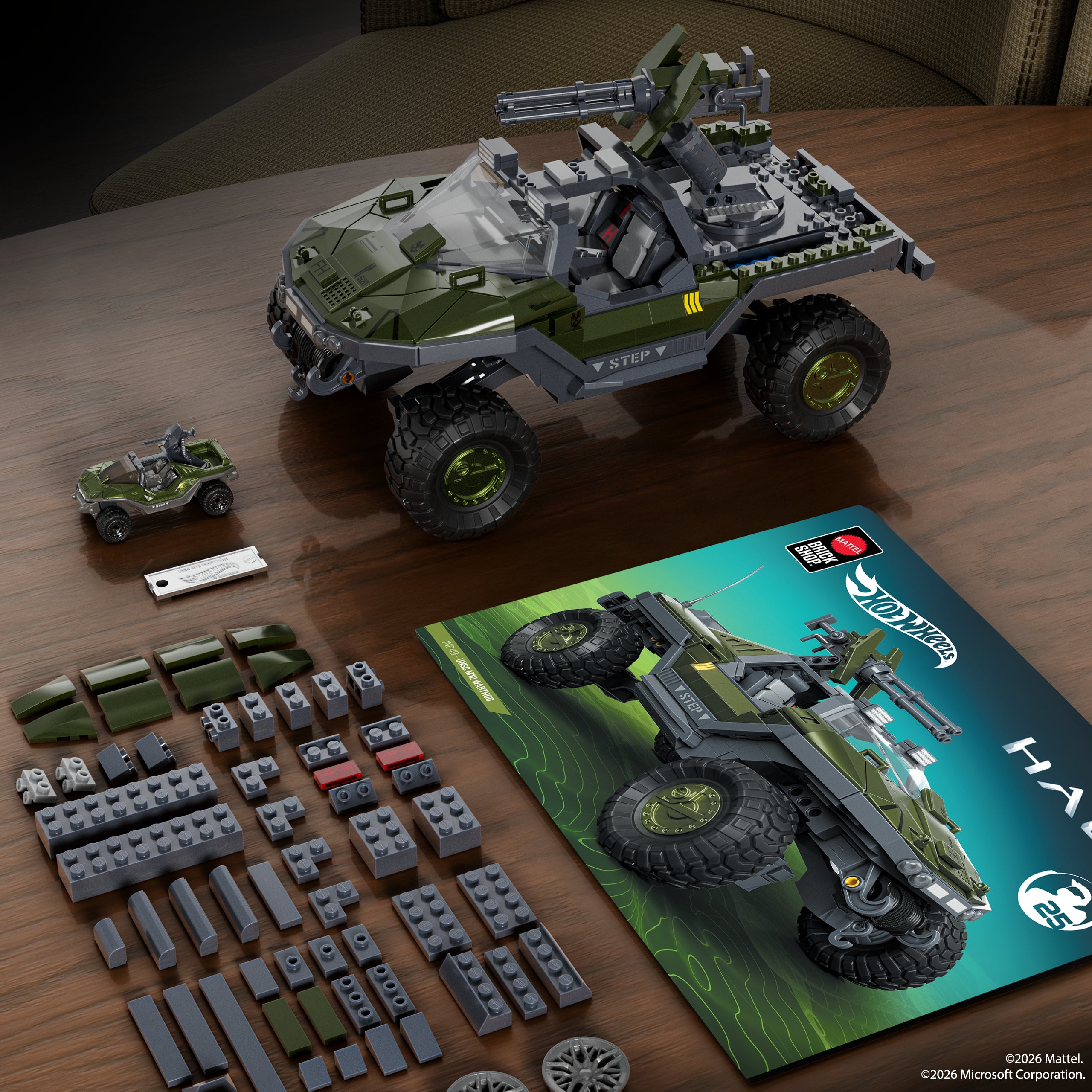 Mattel Brick Shop Hot Wheels Halo UNSC M12 Warthog Building Toy Kit - Image 2
