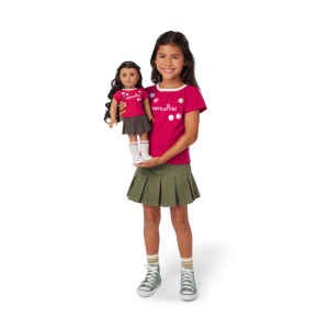 Matching AG™ Grin Pins Ringer Tee Set for Girls & 18-inch Dolls
