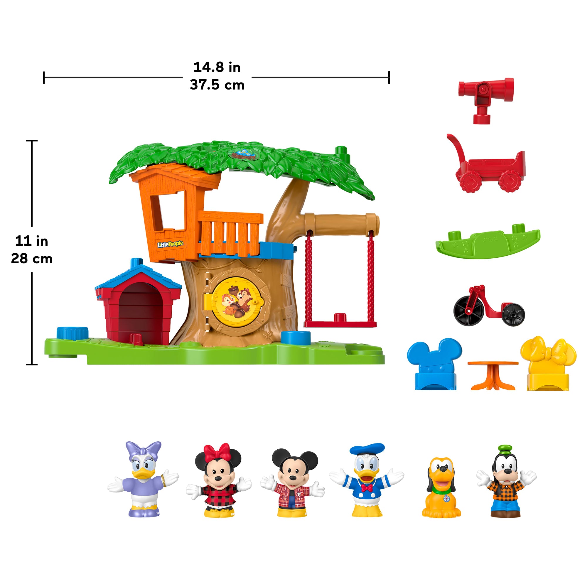 Fisher-Price Little People Disney Jr Mickey & Minnie Tree Fort Toddler Musical Playset & Figures - Image 6