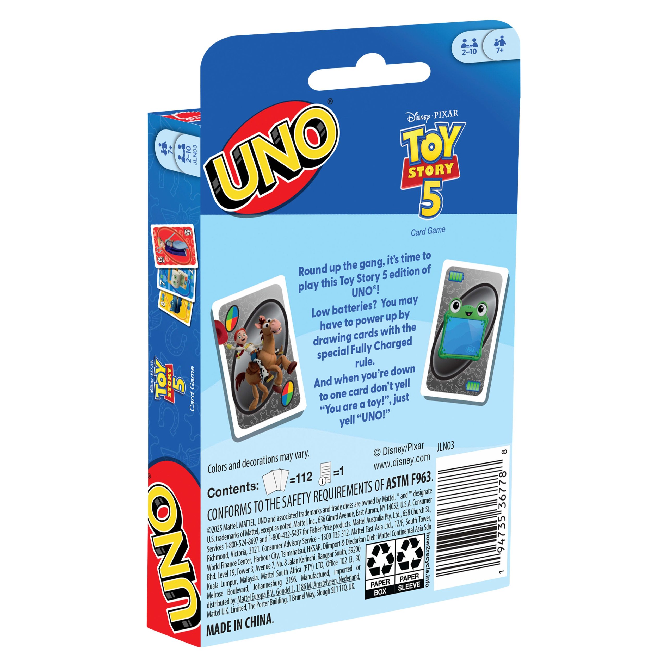 UNO Disney And Pixar Toy Story 5 Card Game For Kid. Adult & Family Nights. Deck Inspired By The Movie - Image 5