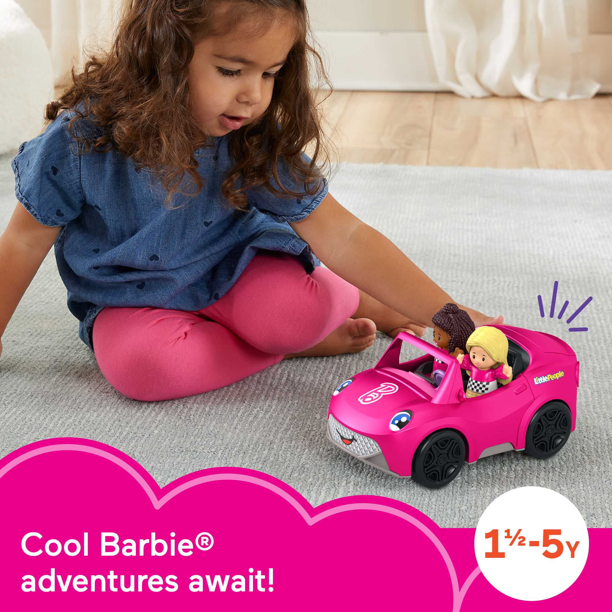 Barbie Convertible Vehicle And Figure Set By Little People - Image 2