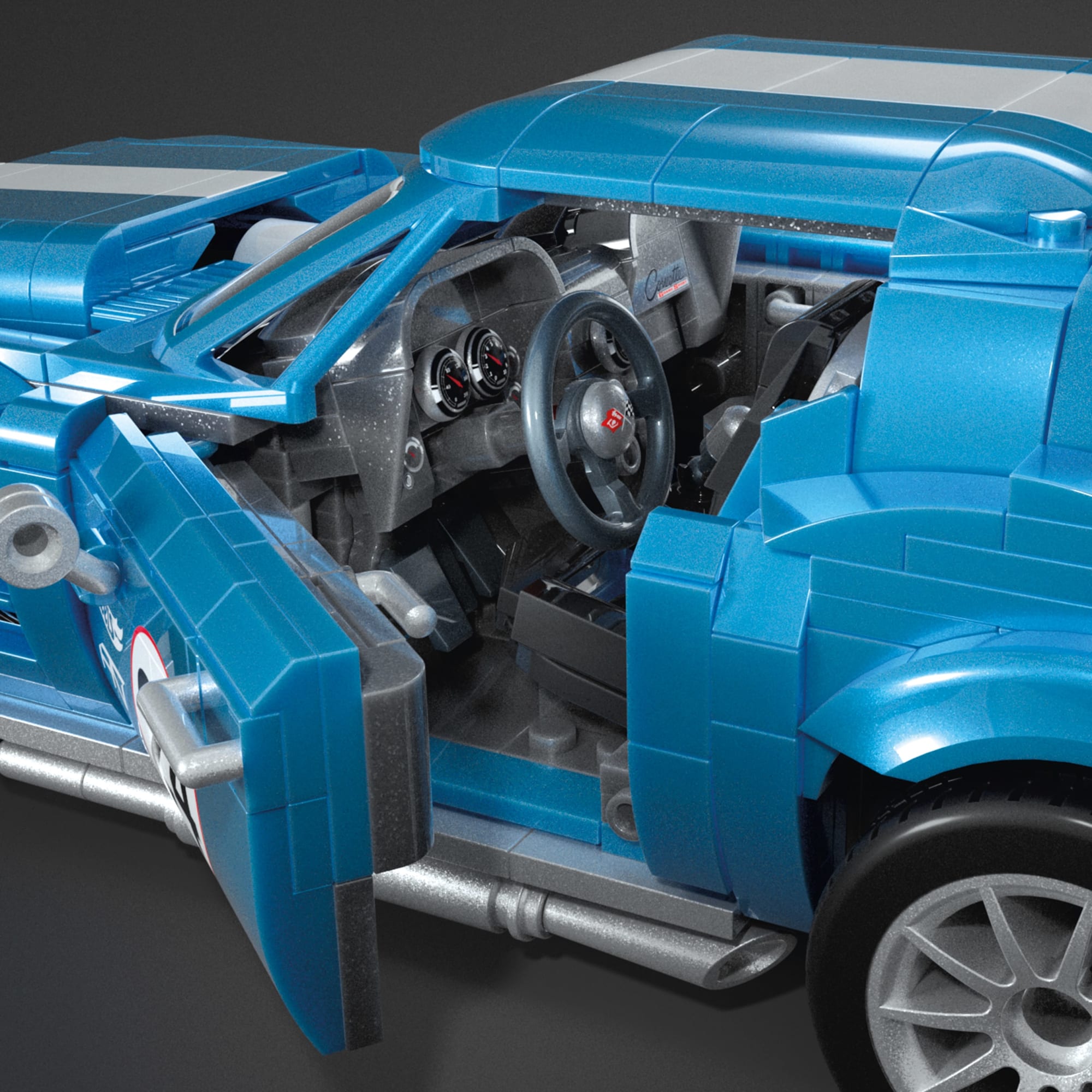 MEGA Hot Wheels '63 Corvette Grand Sport Race Car Building Kit - Image 5