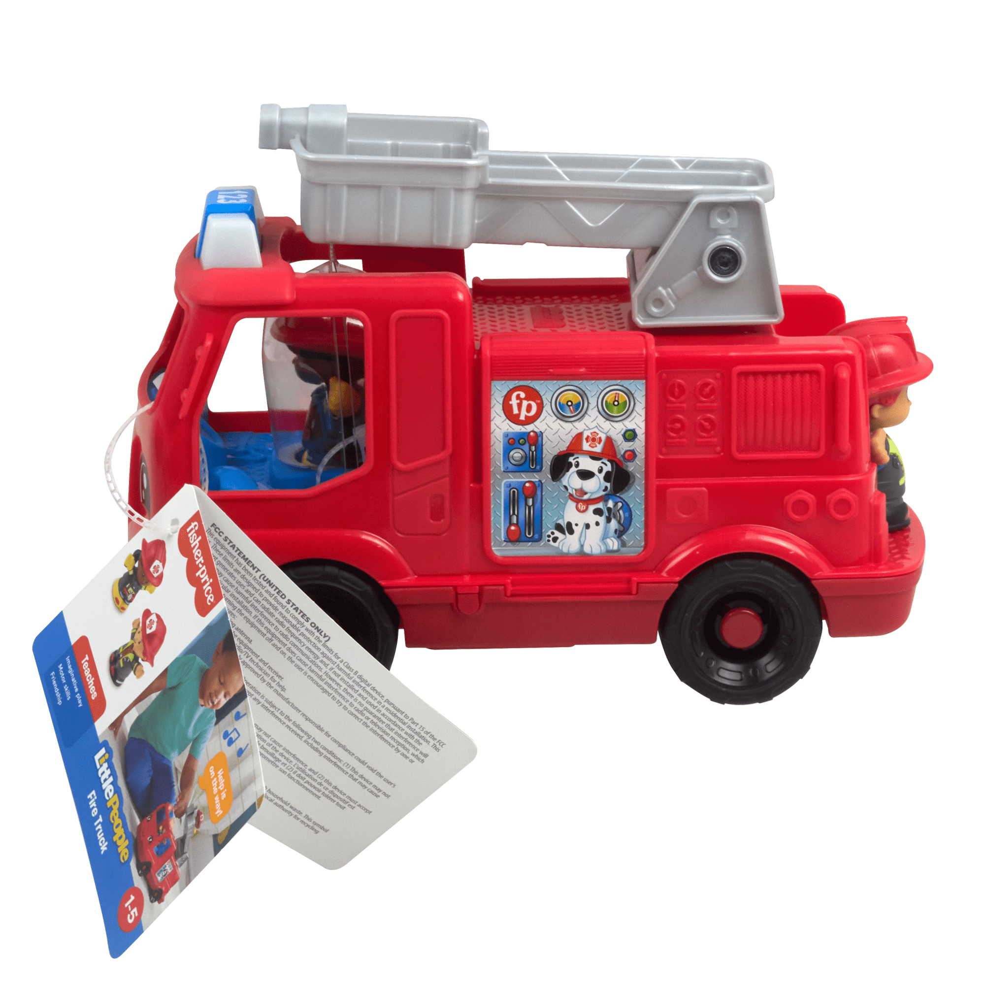 Fisher-Price Little People Fire Truck Musical Toddler Toy With Lights & 2 Figures. Multilanguage Version - Image 6