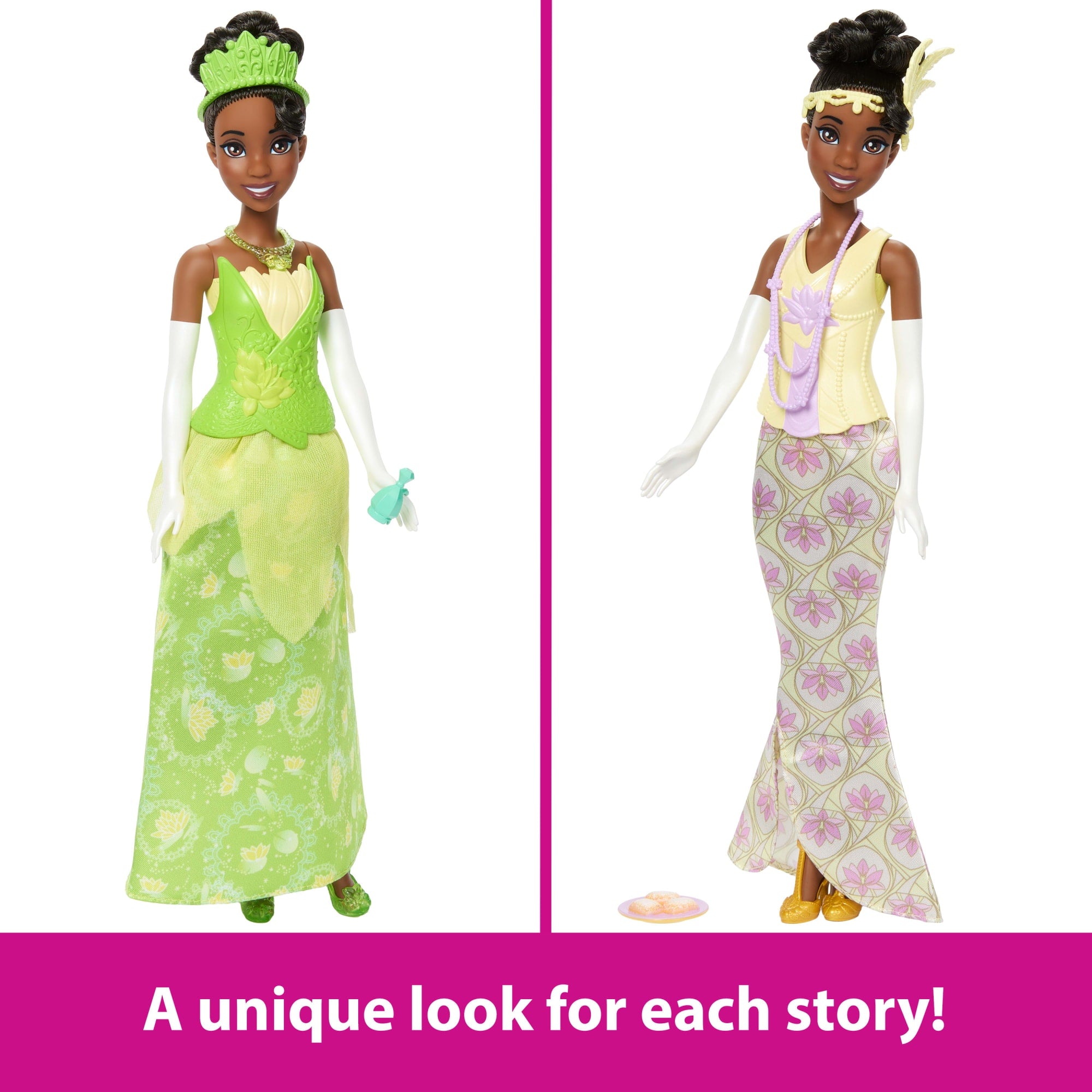 Disney Princess 2-In-1 Stories Tiana Fashion Doll With 2 Snap-On Bodices. 2 Skirts & 9 Accessories - Image 4