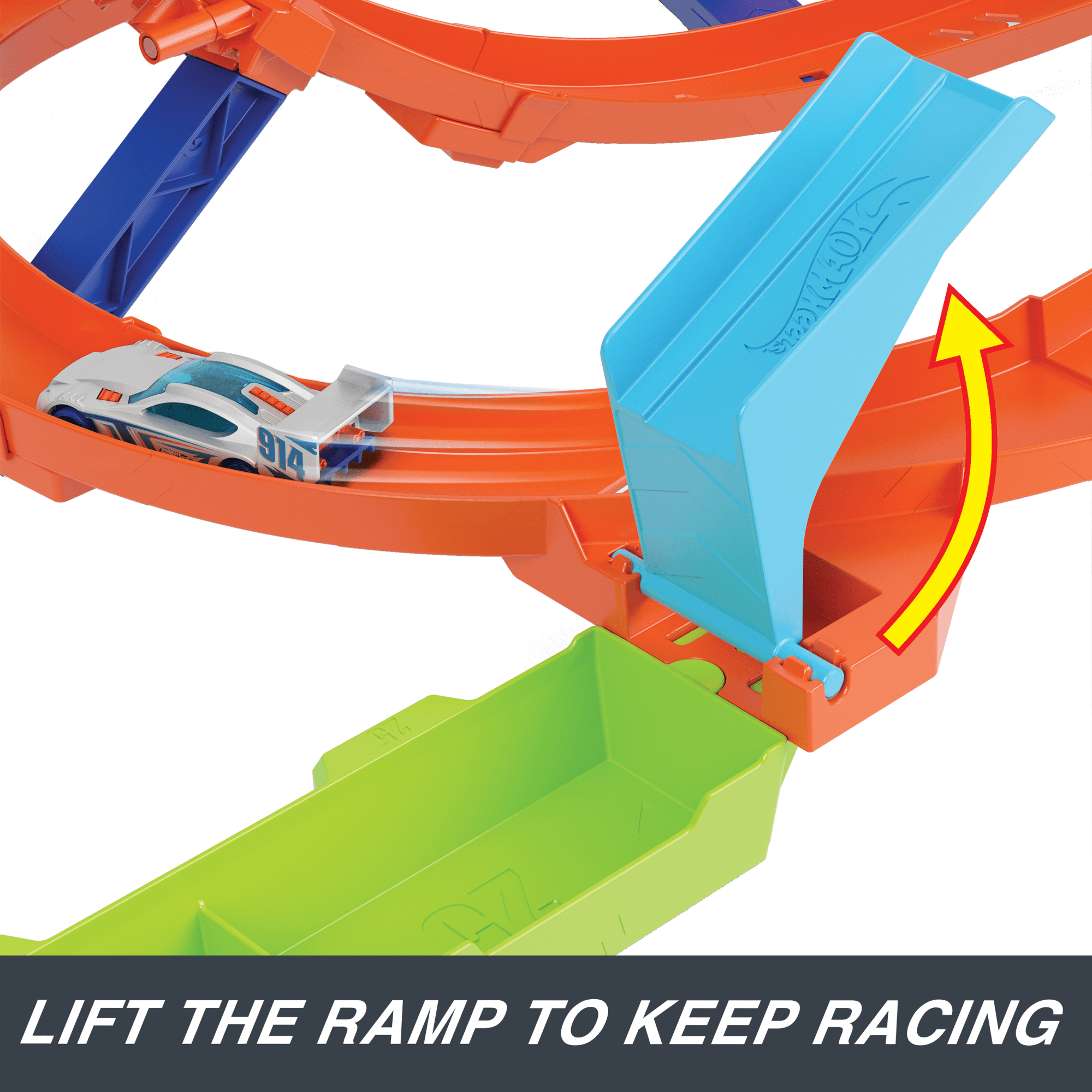 Hot Wheels Action Loop Cyclone Challenge Track Set With 1:64 Scale Toy Car. Easy Storage - Image 4