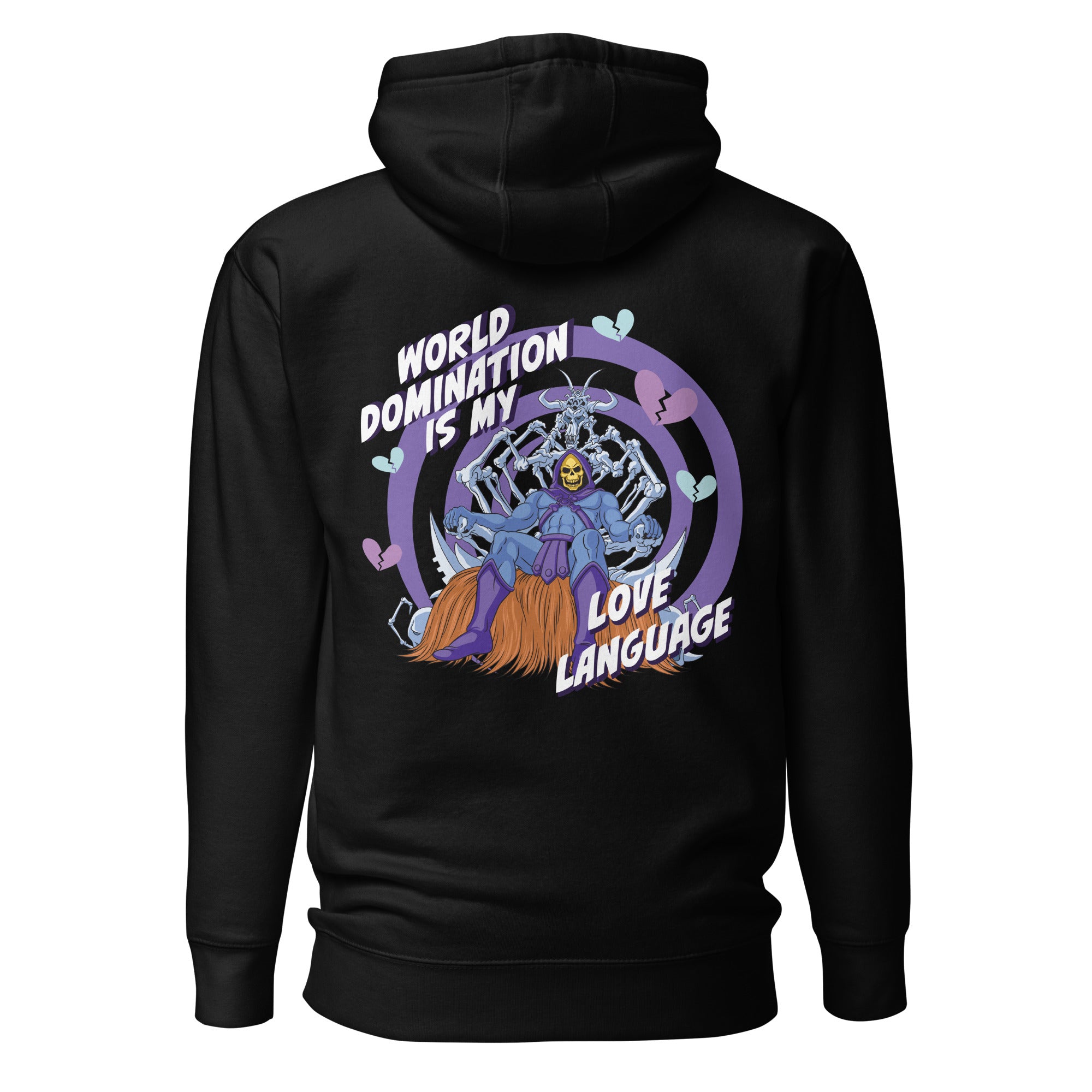 Masters of the Universe Skeletor Love Language Embroidered Black Hoodie - Image 3