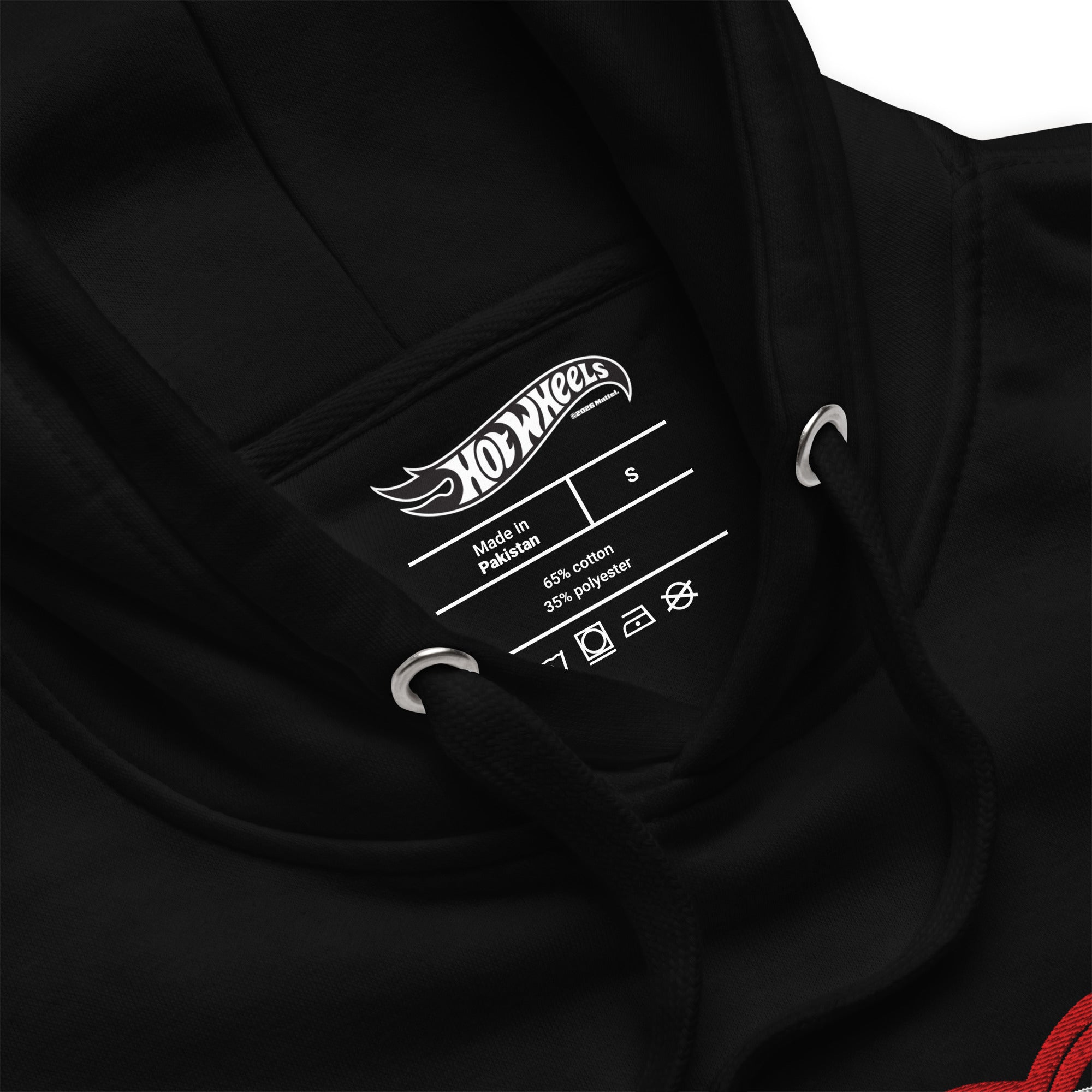 Hot Wheels Checkered Hearts Embroidered Black Hoodie - Image 5