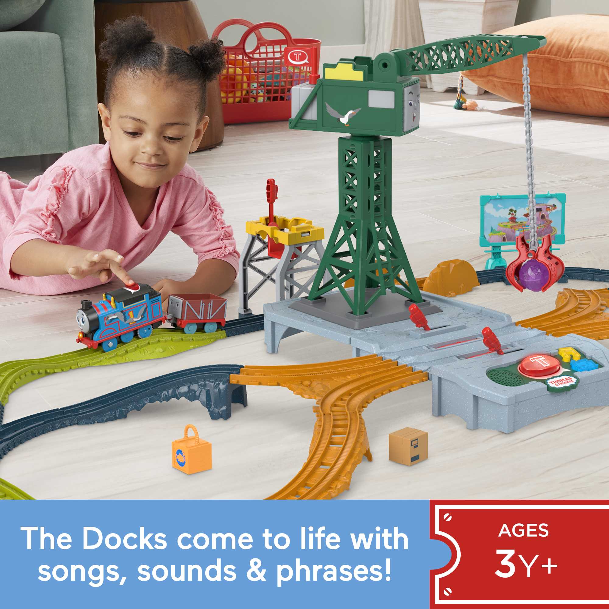 Thomas & Friends Talking Cranky Delivery Train Set With Songs Sounds & Phrases For Kids - Image 2