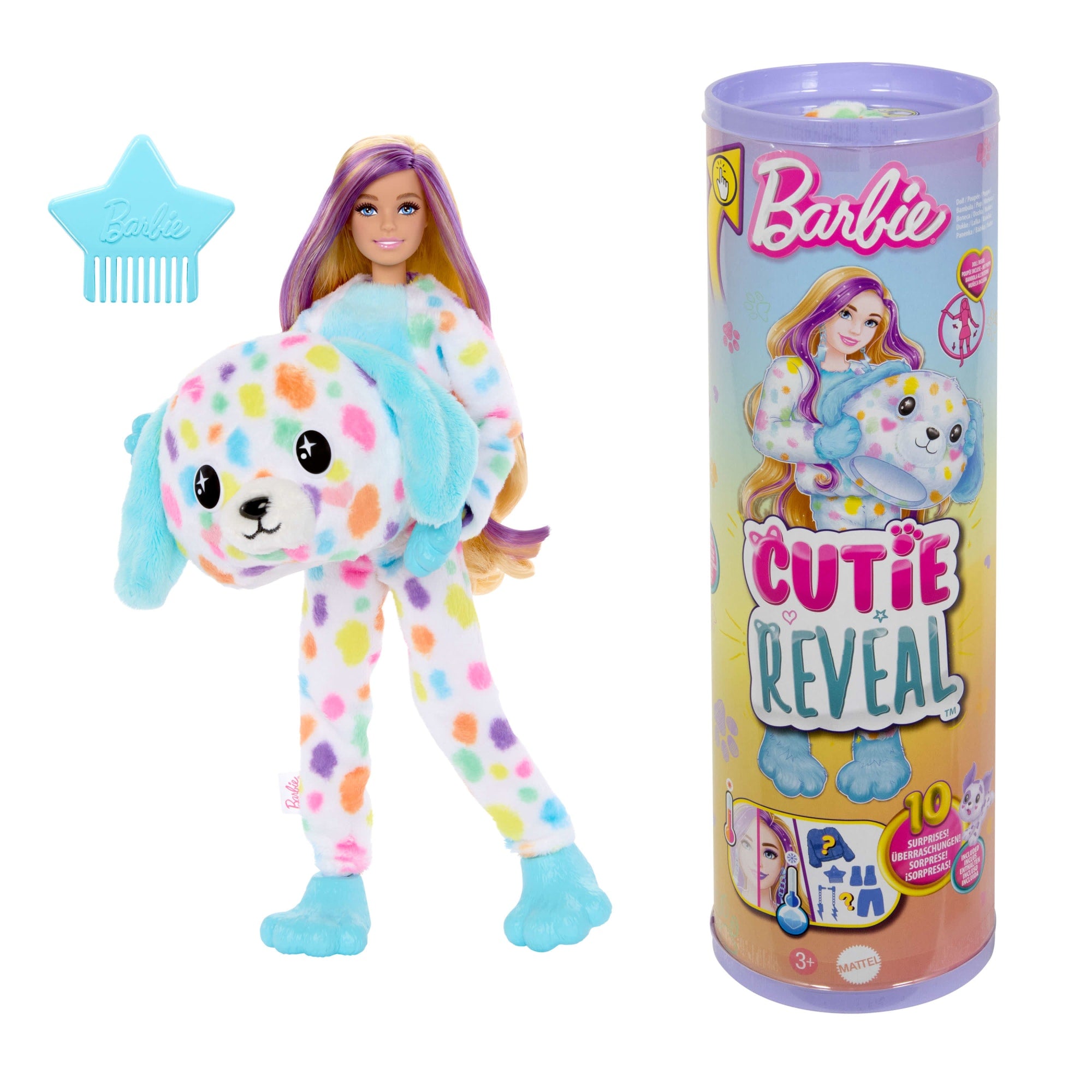 Barbie Cutie Reveal Doll. Dalmatian Costume & Accessories. Color Dream Series With 10 Surprises