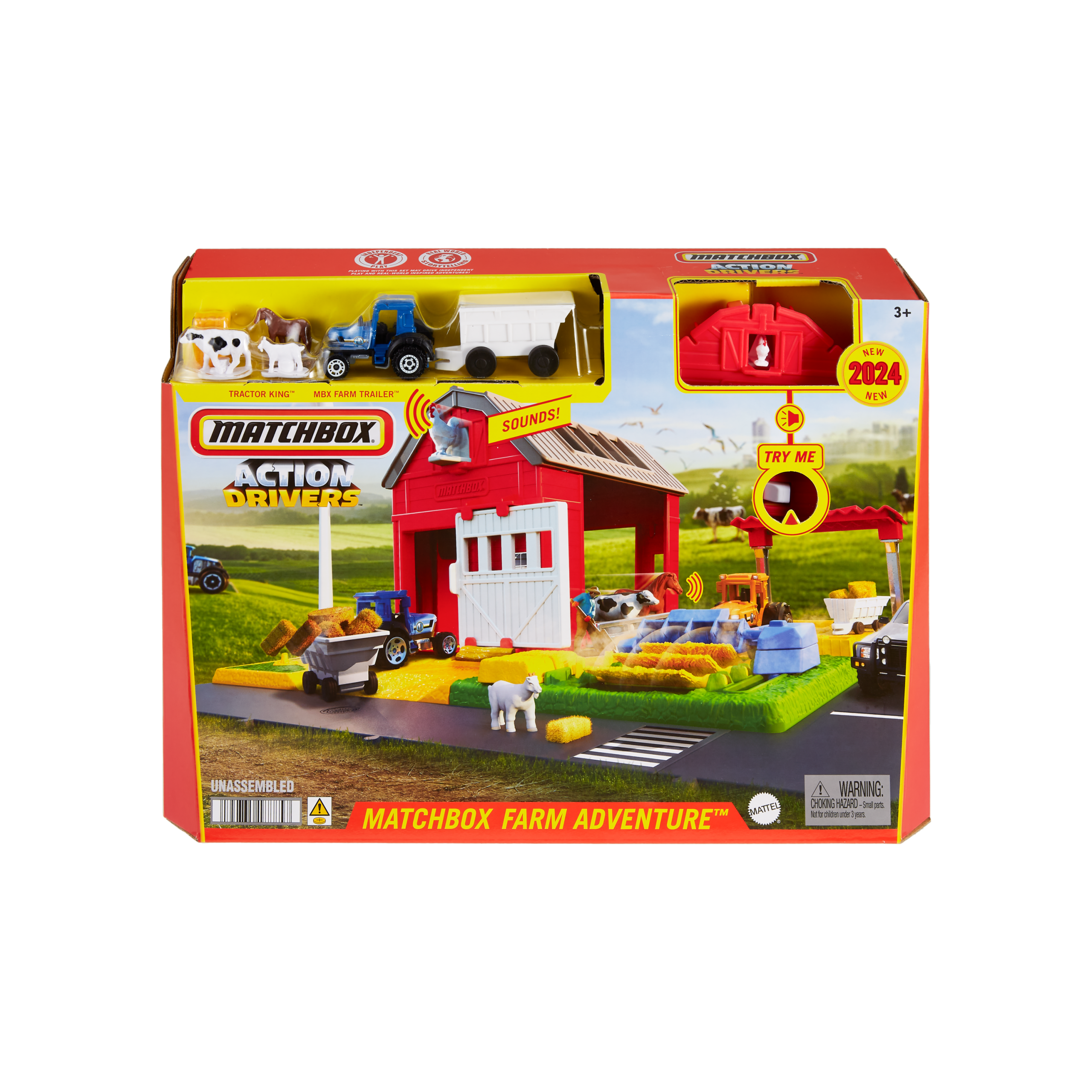 Matchbox Playset. Action Drivers Farm Adventure With 1:64 Scale Tractor & 6 Accessories - Image 3