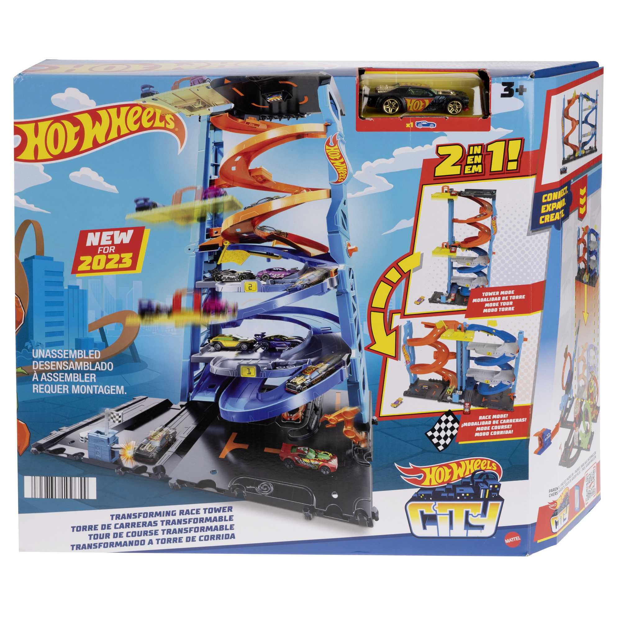 Hot Wheels City Transforming Race Tower Playset. Track Set With 1 Toy Car - Image 6