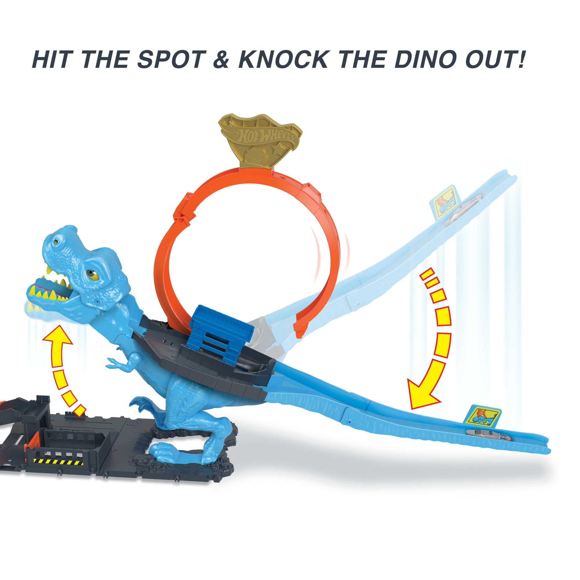 Hot Wheels City Track Set With 1 Toy Car. T-Rex Loop And Stunt Playset - Image 5