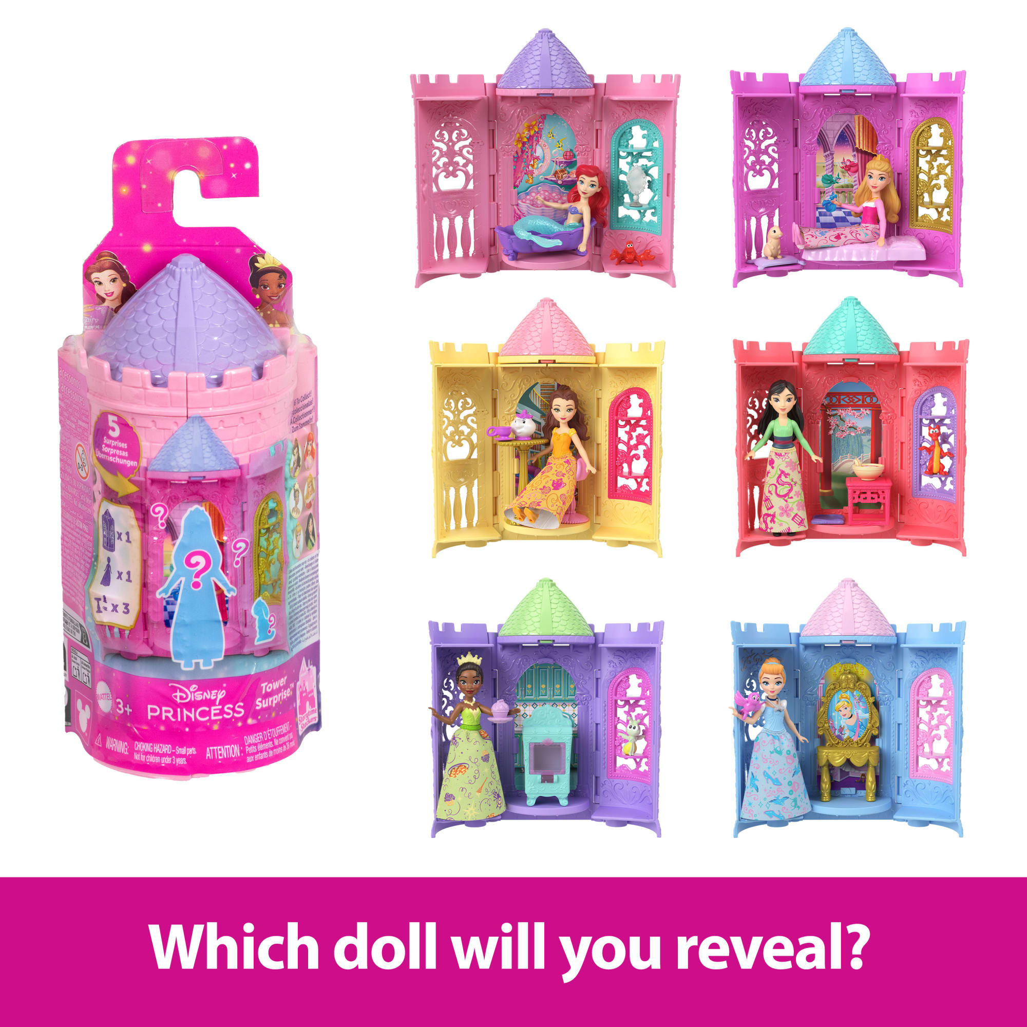 Disney Princess Or Villains Tower Surprise Small Doll & Stacking Playset Accy (Characters May Vary) - Image 3