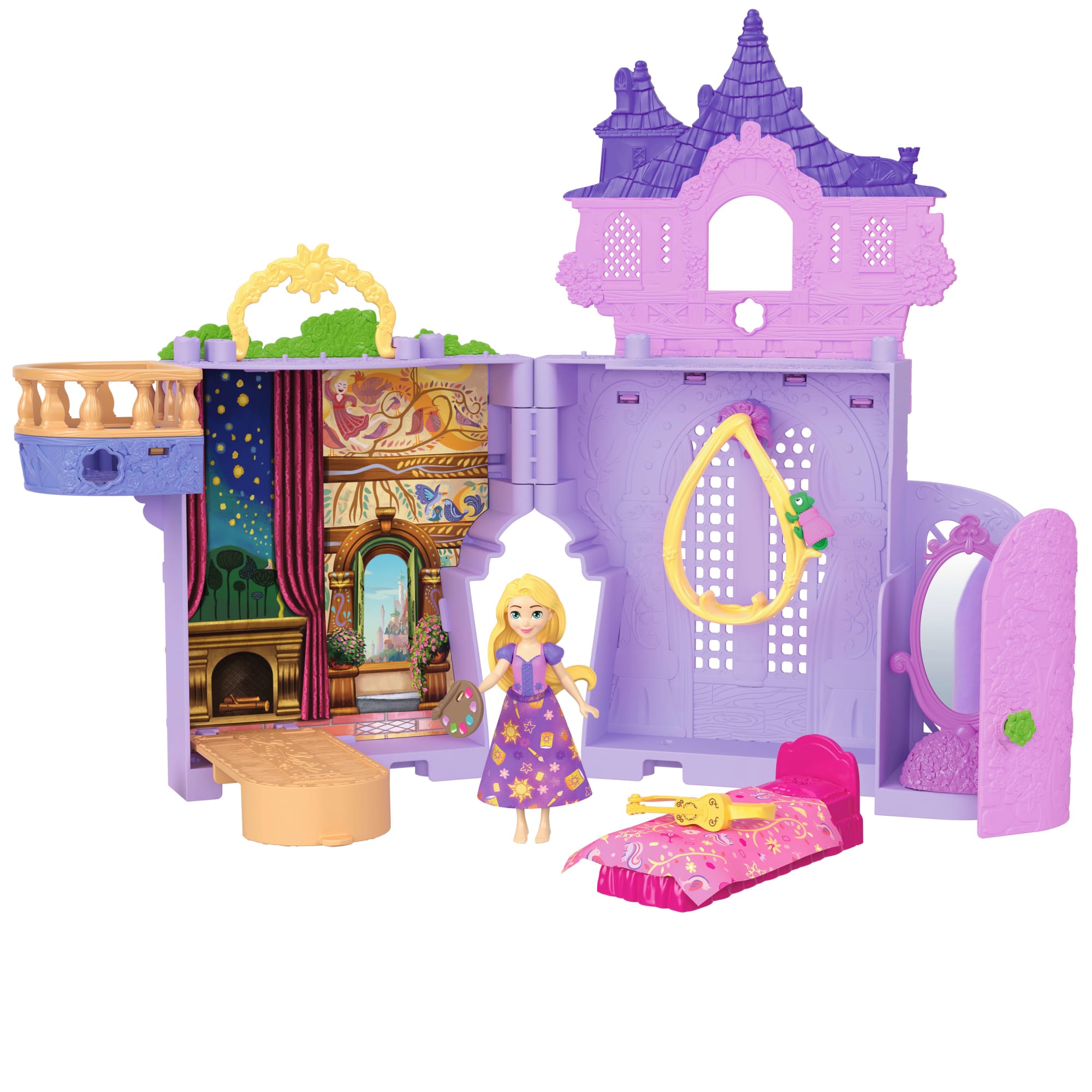 Disney Princesa Casa de Muñecas Castillo de Rapunzel Apilable