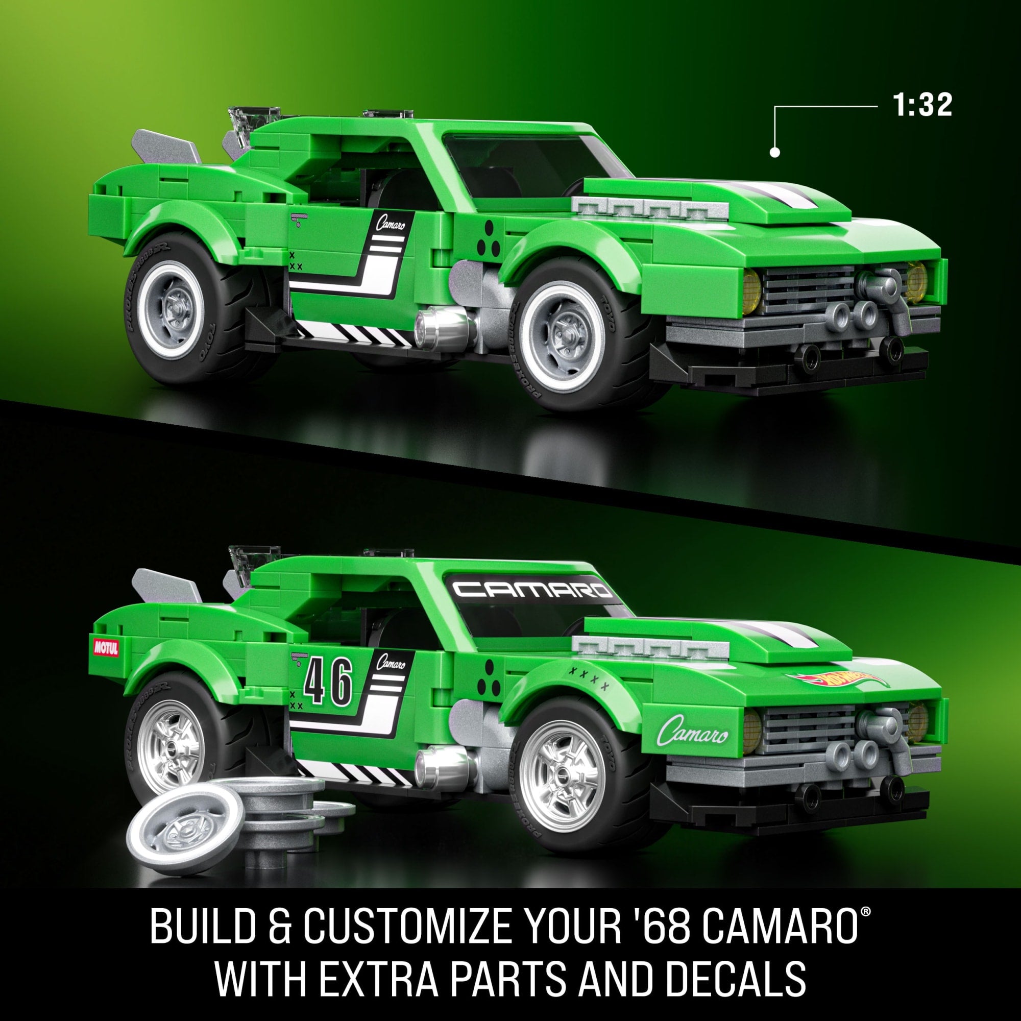 Mattel Brick Shop Hot Wheels Custom '68 Camaro Building Toy Kit (289 Pieces). For Collectors - Image 3