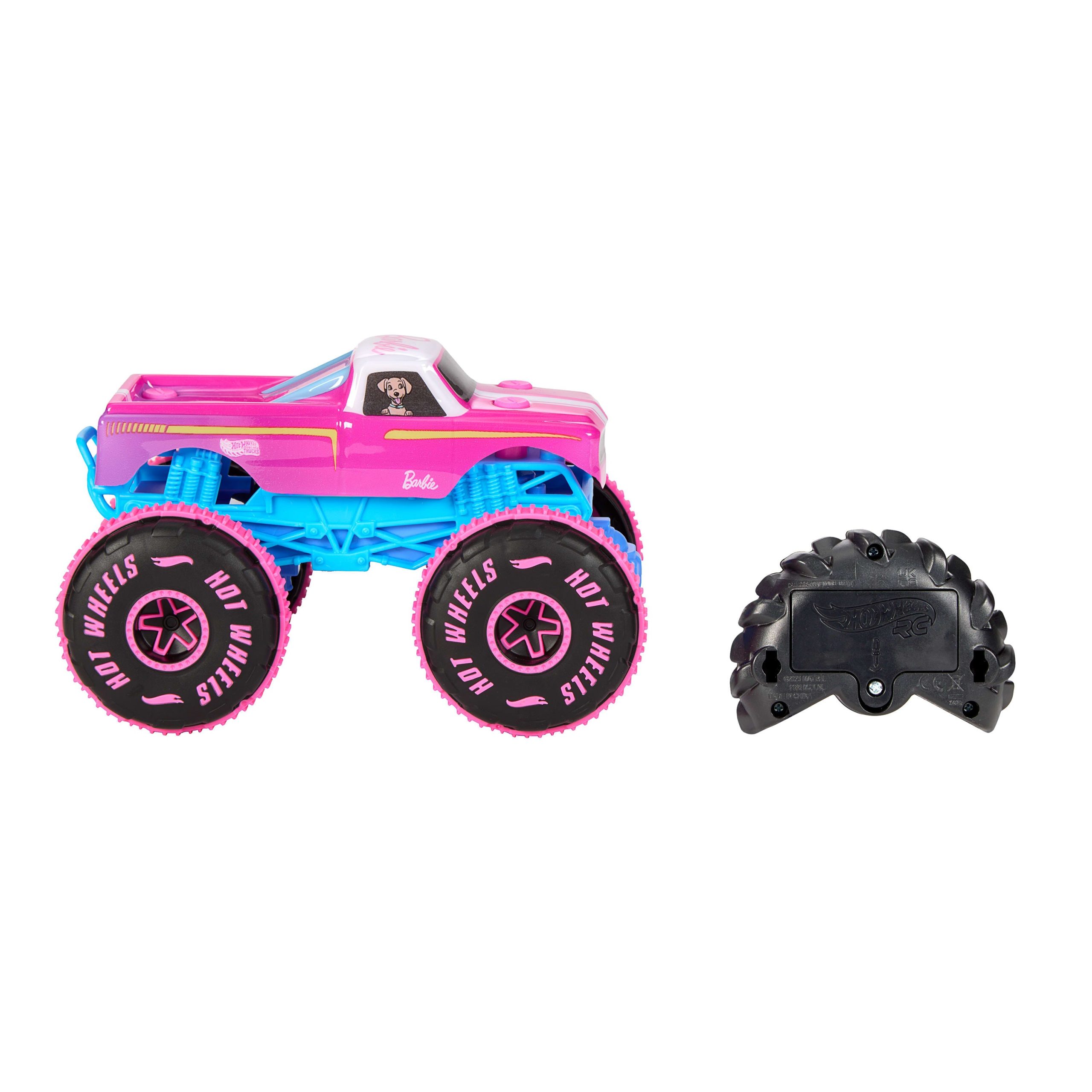 Hot Wheels Monster Trucks 1:24 Scale Barbie RC Toy Vehicle. Battery-Powered Remote-Control Truck - Image 6