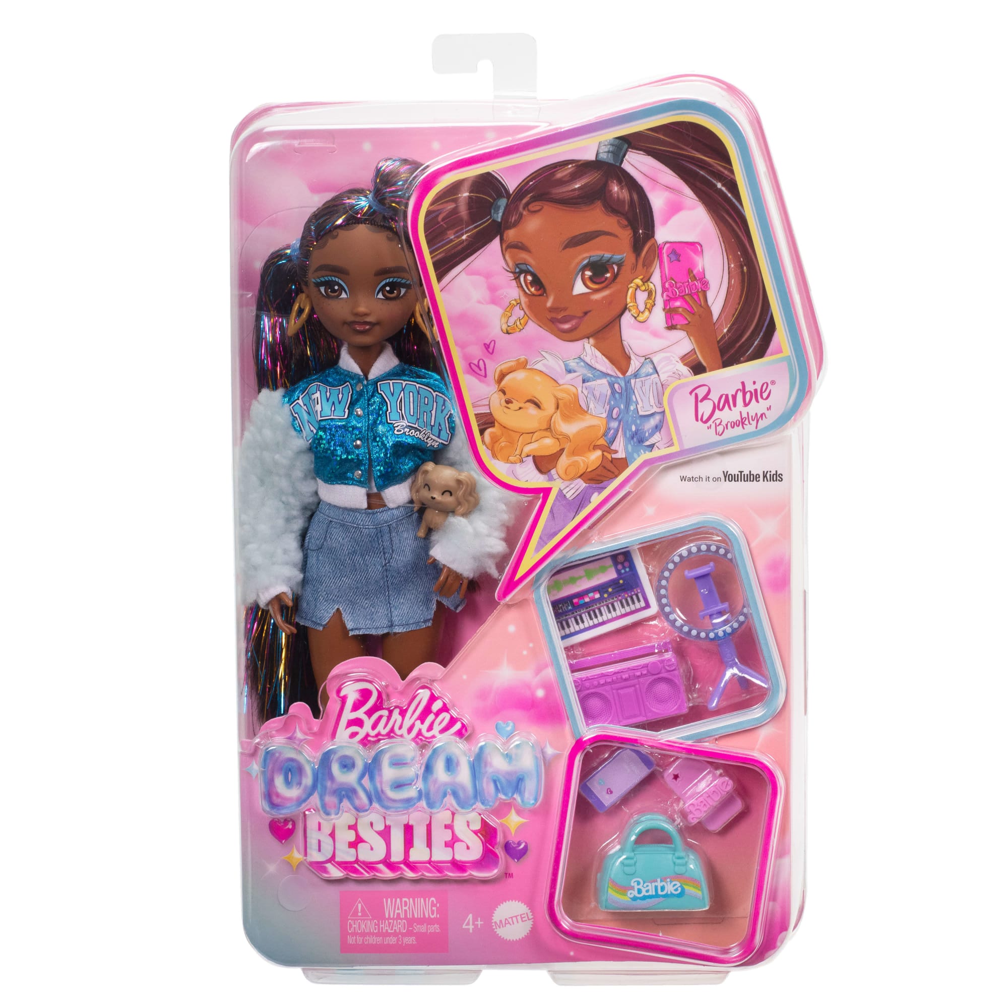 Barbie Dream Besties Barbie Brooklyn Fashion Doll With 8 Video & Music Themed Accessories - Image 6