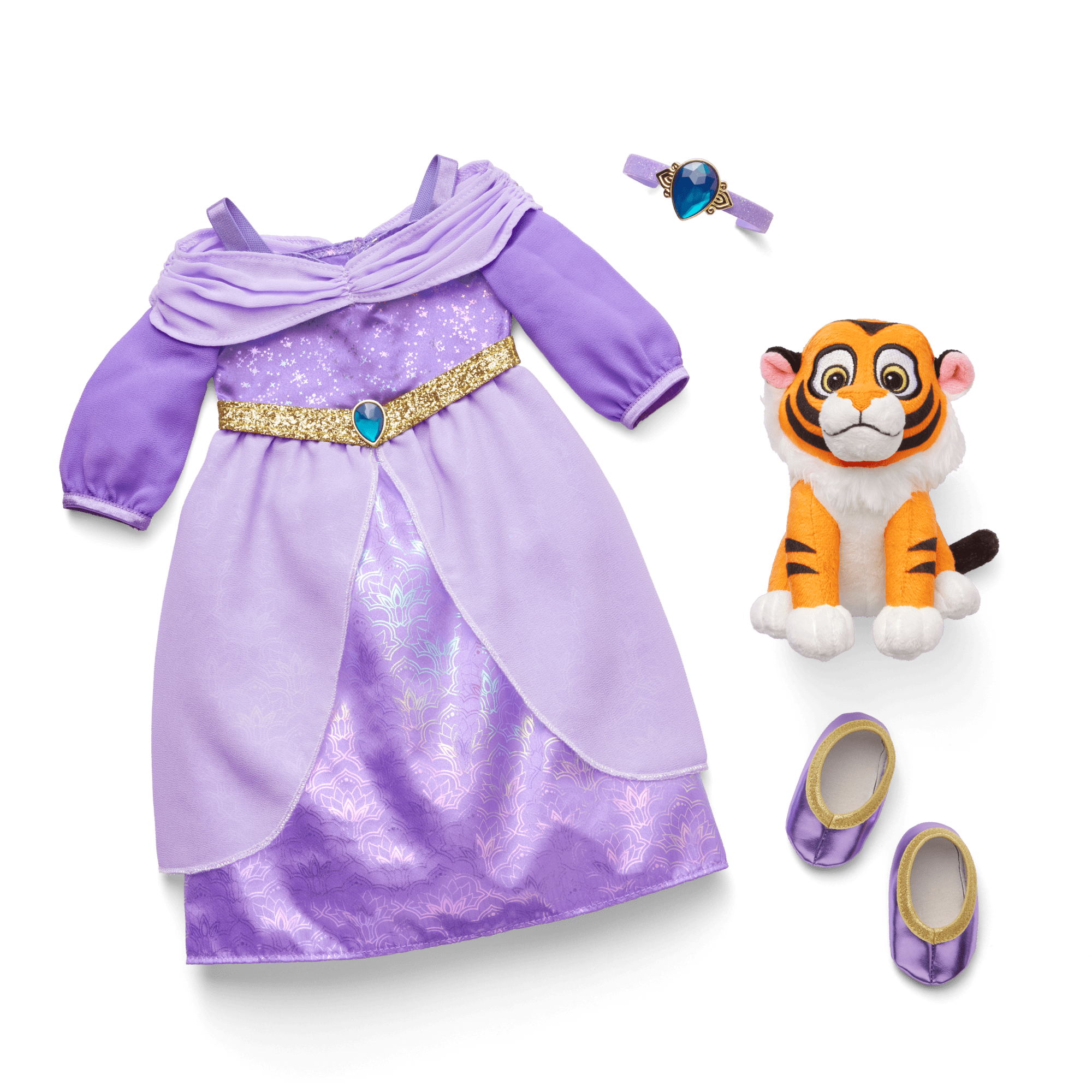 Disney Princess Jasmine Formal Dress. Baby Rajah & Accessories for 18-inch Dolls by American Girl®