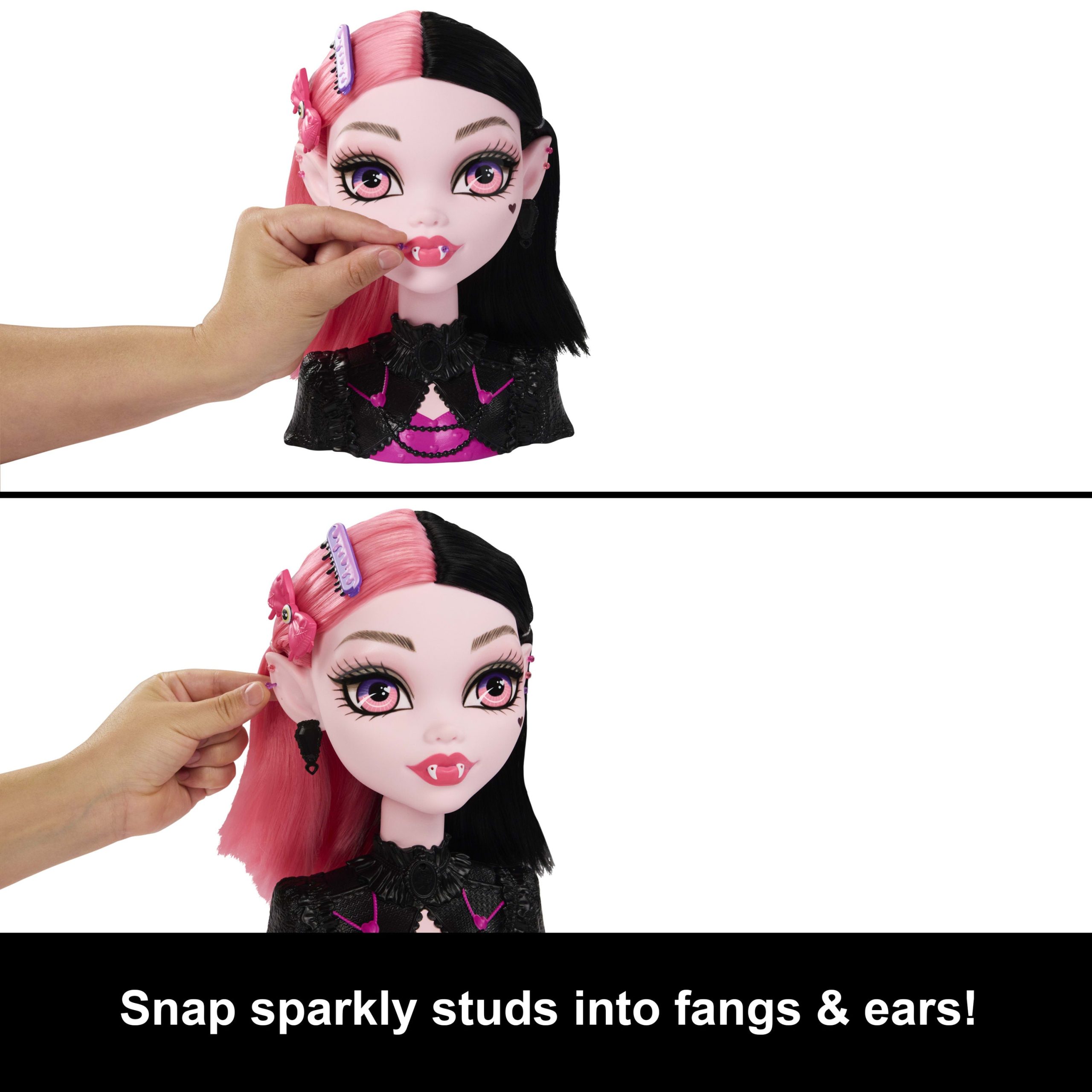 Monster High Draculaura Styling Head With Color Change And 25+ Accessories For Hair And Makeup - Image 3