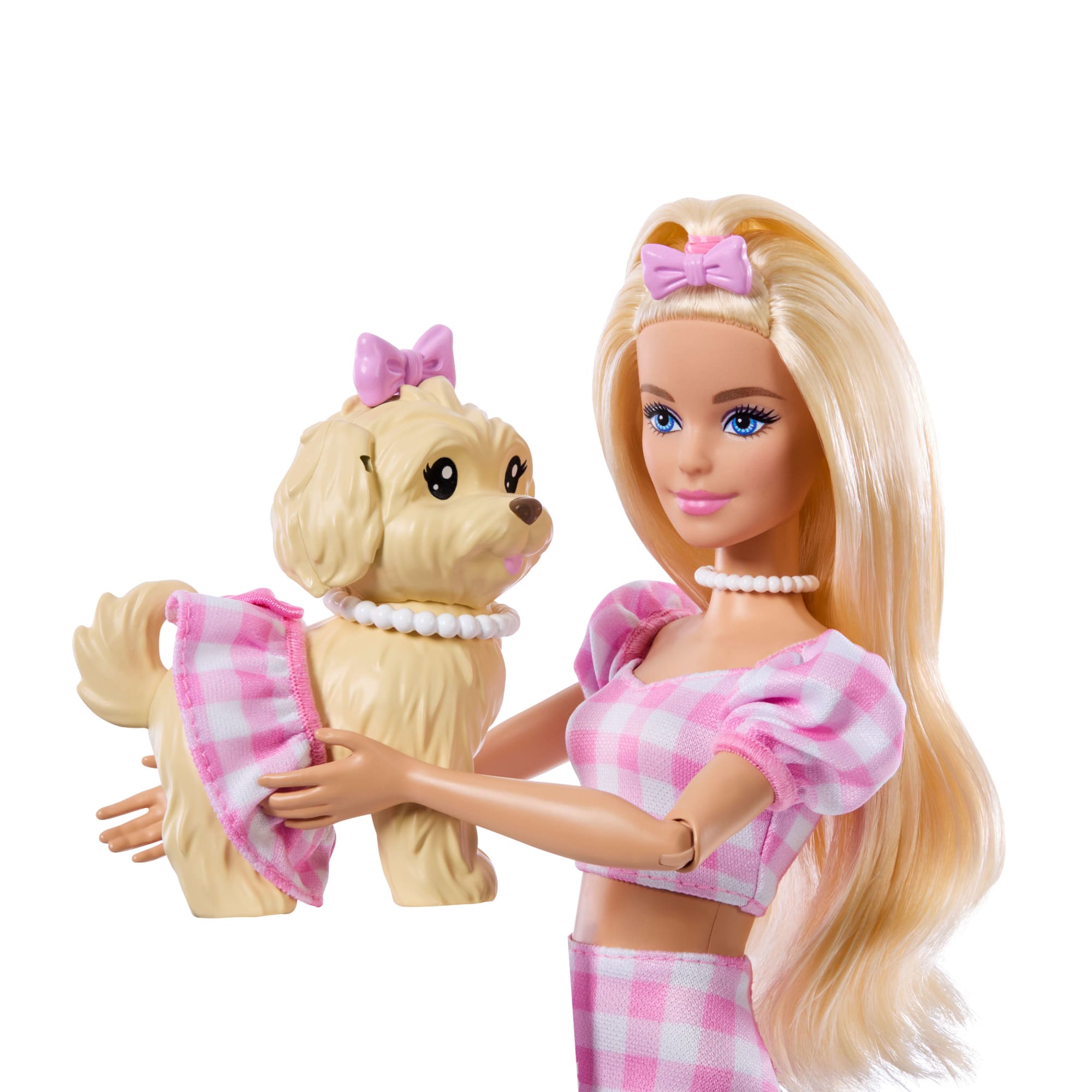 Barbie Twinning Looks Fashion Doll With Pet Dog. Matching Pink Clothes & Accessories. Blonde - Image 4
