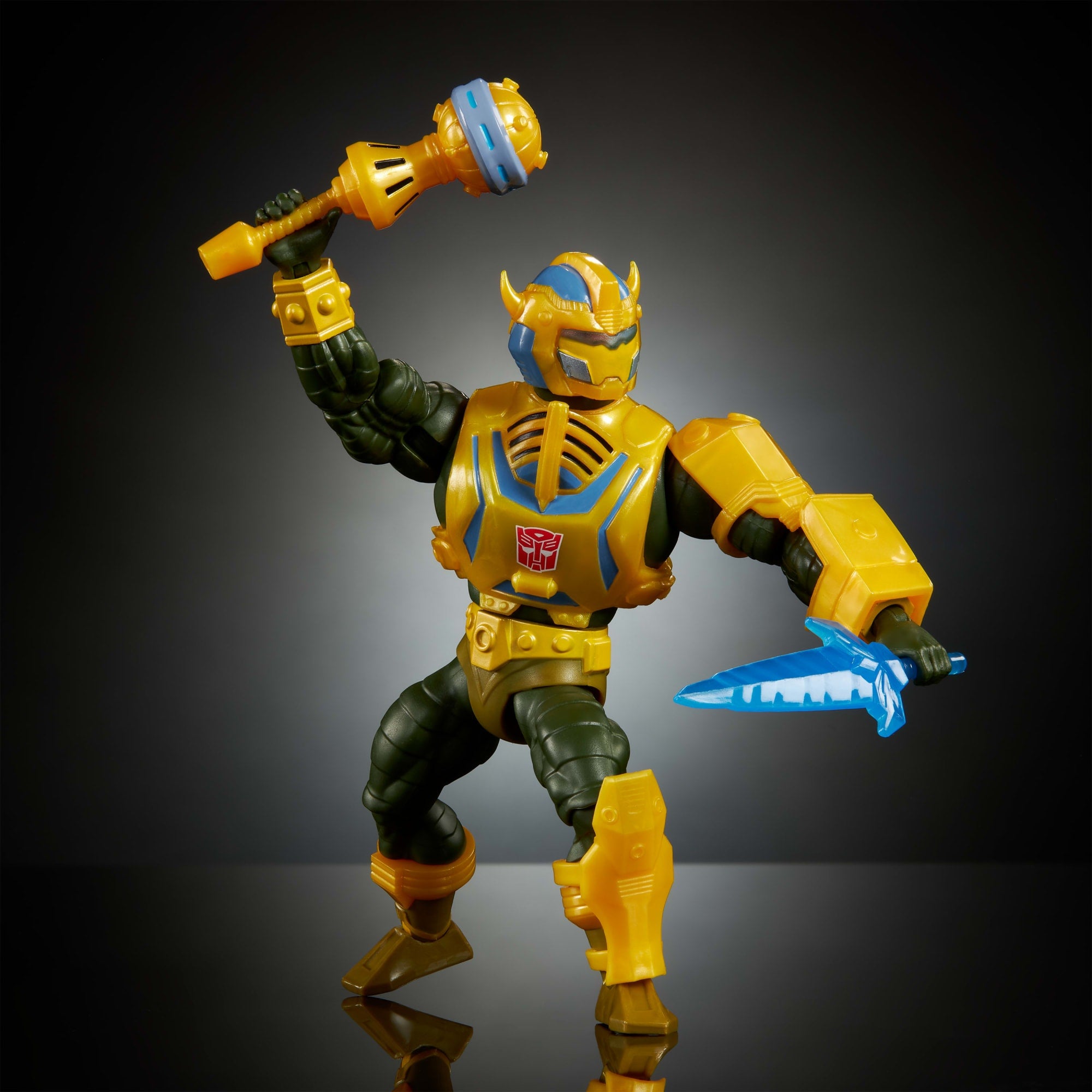 Masters Of Universe Origins & Transformers Bumblebee Armor Man At Arms Action Figure. MOTU 5.5 Inch Toy - Image 4