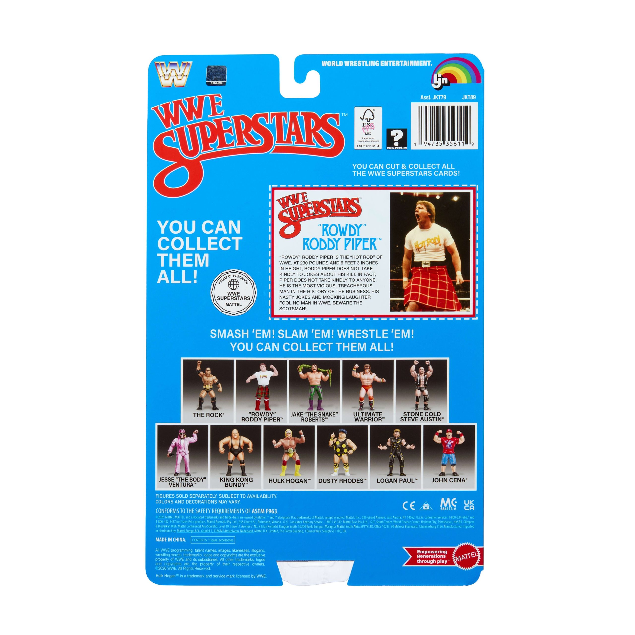LJN WWE Superstars Rowdy Roddy Piper Action Figure - Image 7
