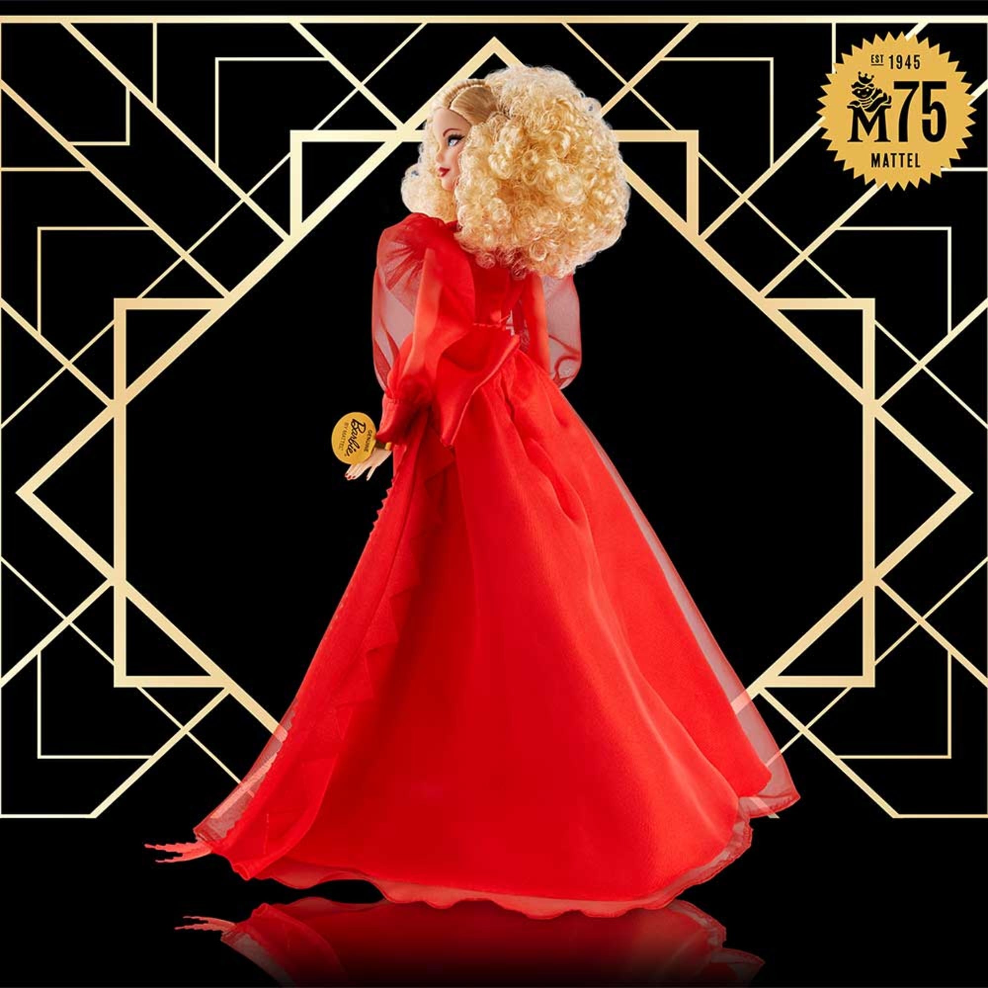 Barbie Collector Mattel 75th Anniversary Doll (12-in Blonde) in Red Gown - Image 3
