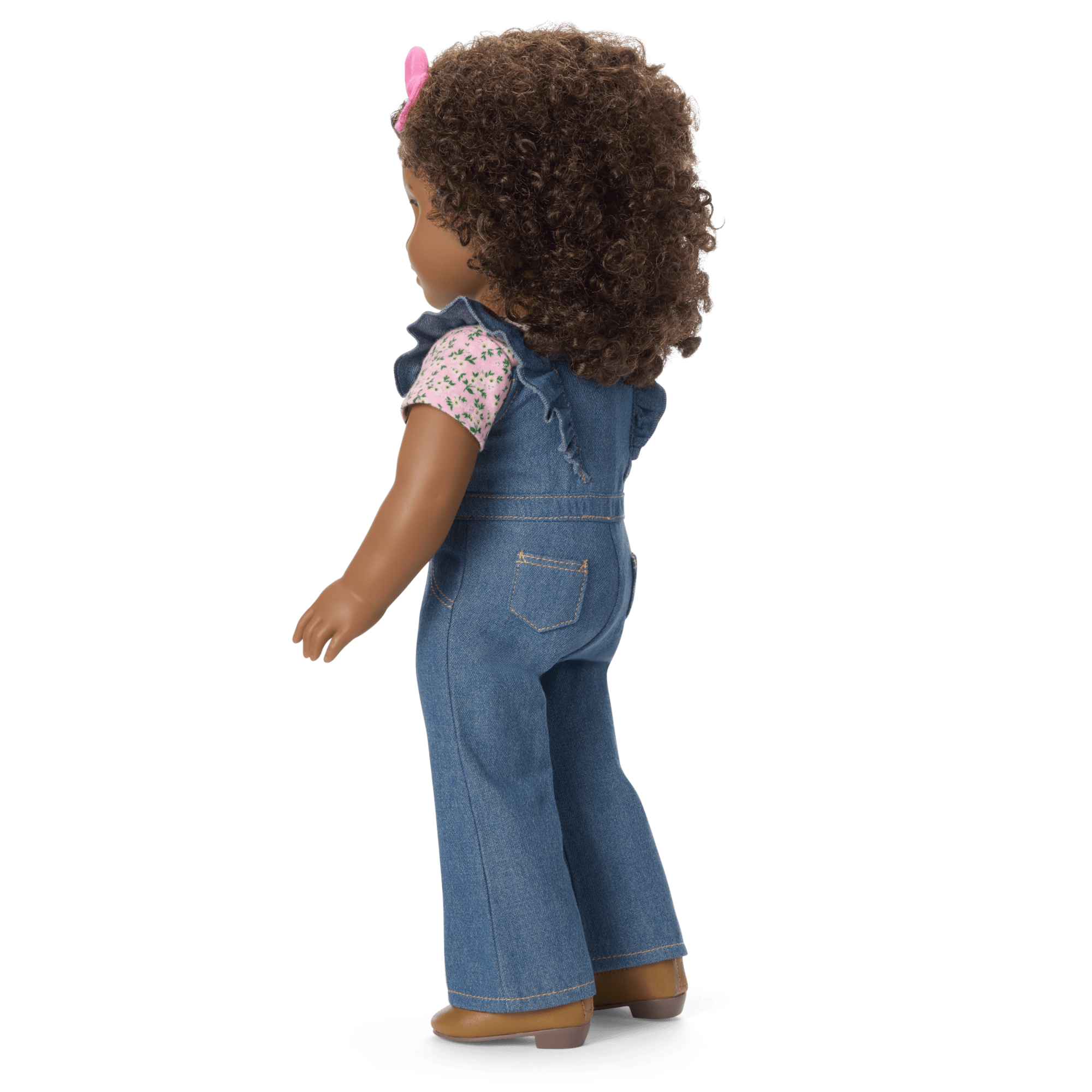 Western Flowers Denim Jumpsuit for 18-inch Dolls - Image 3