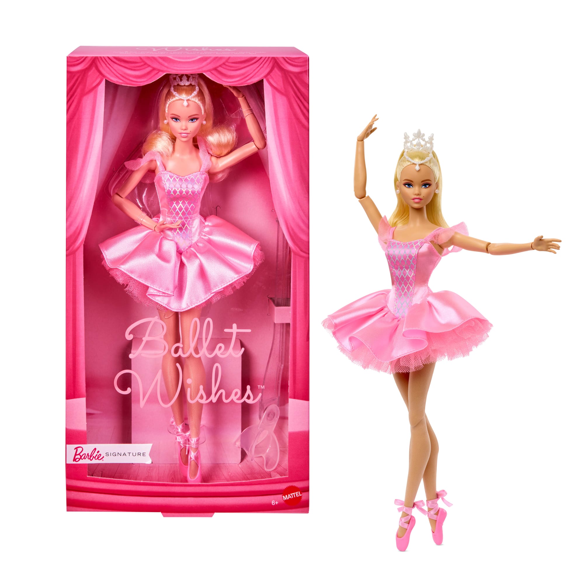 Barbie Signature Ballet Wishes Doll. Collectible Fashion Doll in Satiny. Pink Tutu