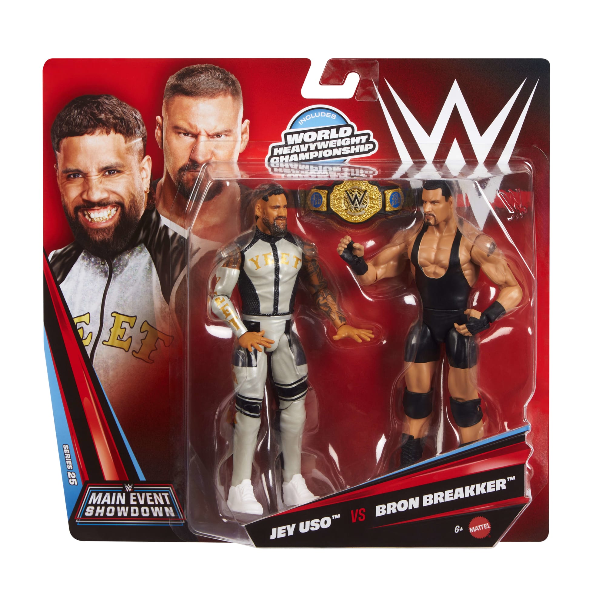 WWE Main Event Showdown Bron Breakker vs Jey Uso Action Figures Set. Series #25. 6-Inch Collectibles - Image 2