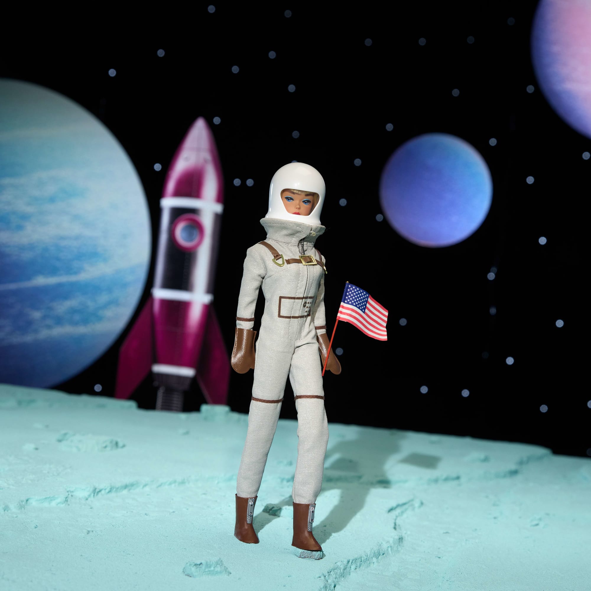 Barbie Signature Miss Astronaut Doll Collectible With Silver Suit. Space Boots. & Helmet Accessory - Image 2
