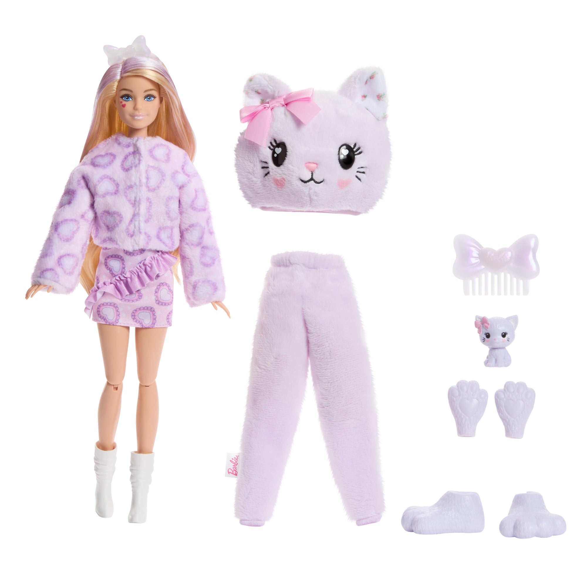 Barbie Cutie Reveal Doll & Accessories. Cuddly Series Kitten With 10 Surprises - Image 6