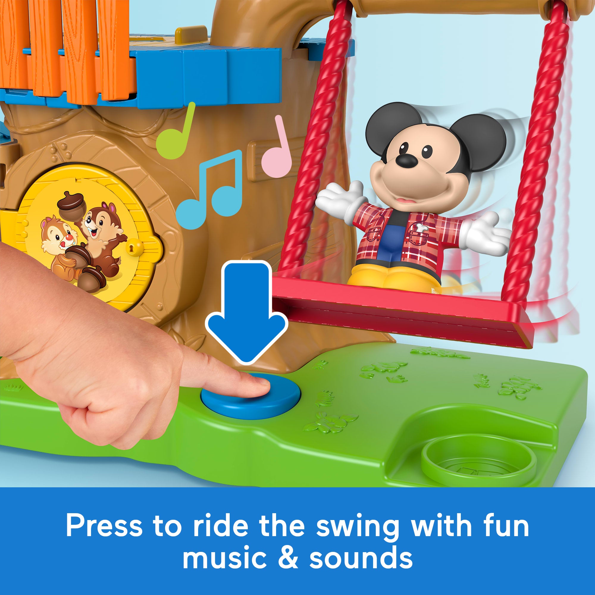Fisher-Price Little People Disney Jr Mickey & Minnie Tree Fort Toddler Musical Playset & Figures - Image 3