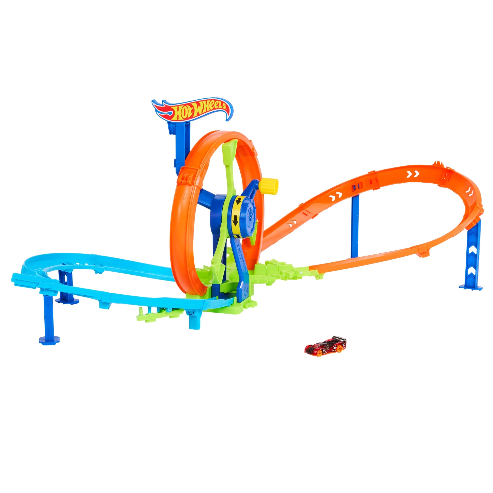 Hot Wheels Rapid Launch & Loop Playset With 1:64 Scale Die-Cast Toy Car. Crash & Track Set