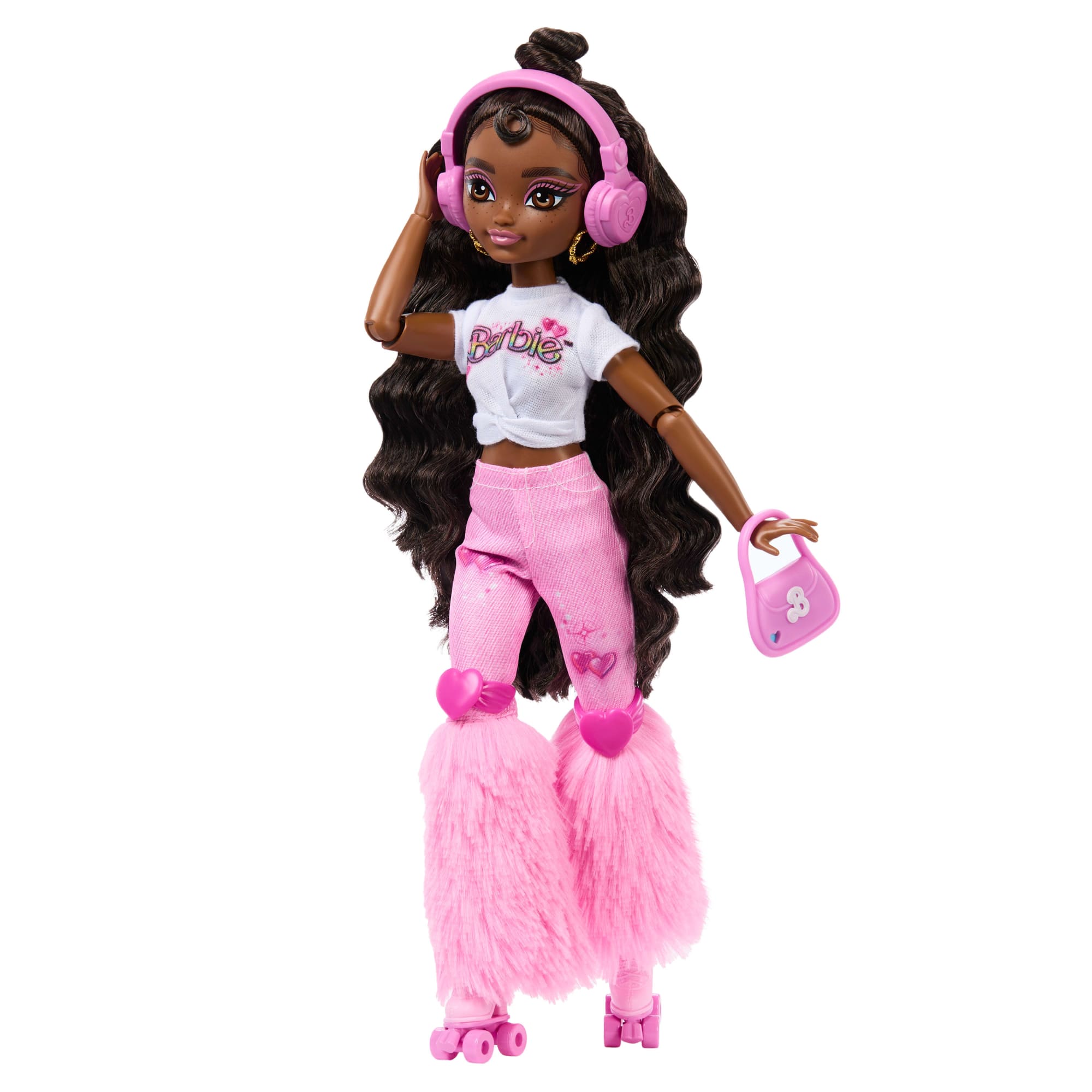 Dream Besties Barbie Brooklyn Roller Skating Fashion Doll With 9 Music & Video Themed Accessories - Image 4