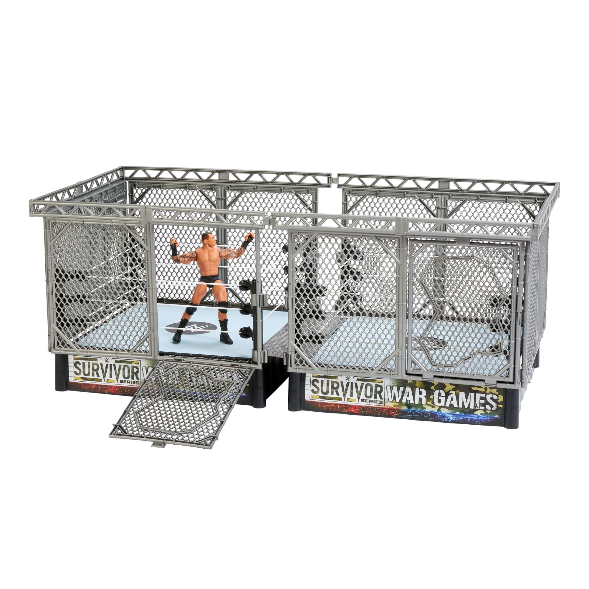WWE Survivor War Games Playset With Randy Orton Action Figure. 2 Rings. Cage & 5 Accessories - Image 3