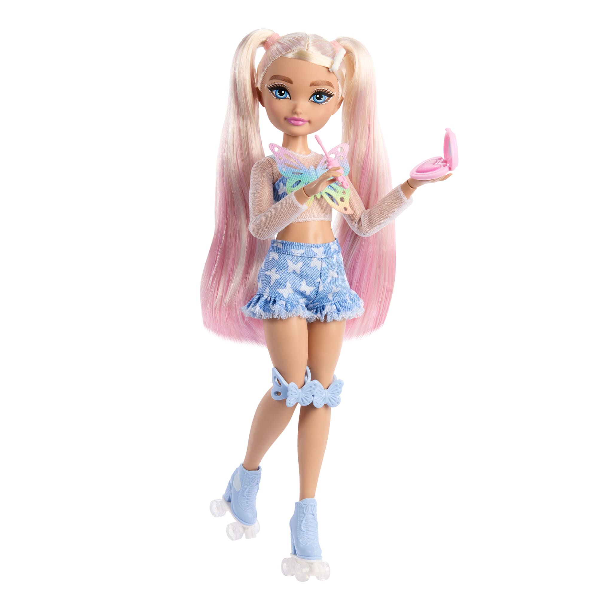 Dream Besties Barbie Malibu Roller Skating Fashion Doll With 9 Makeup Themed Accessories - Image 3
