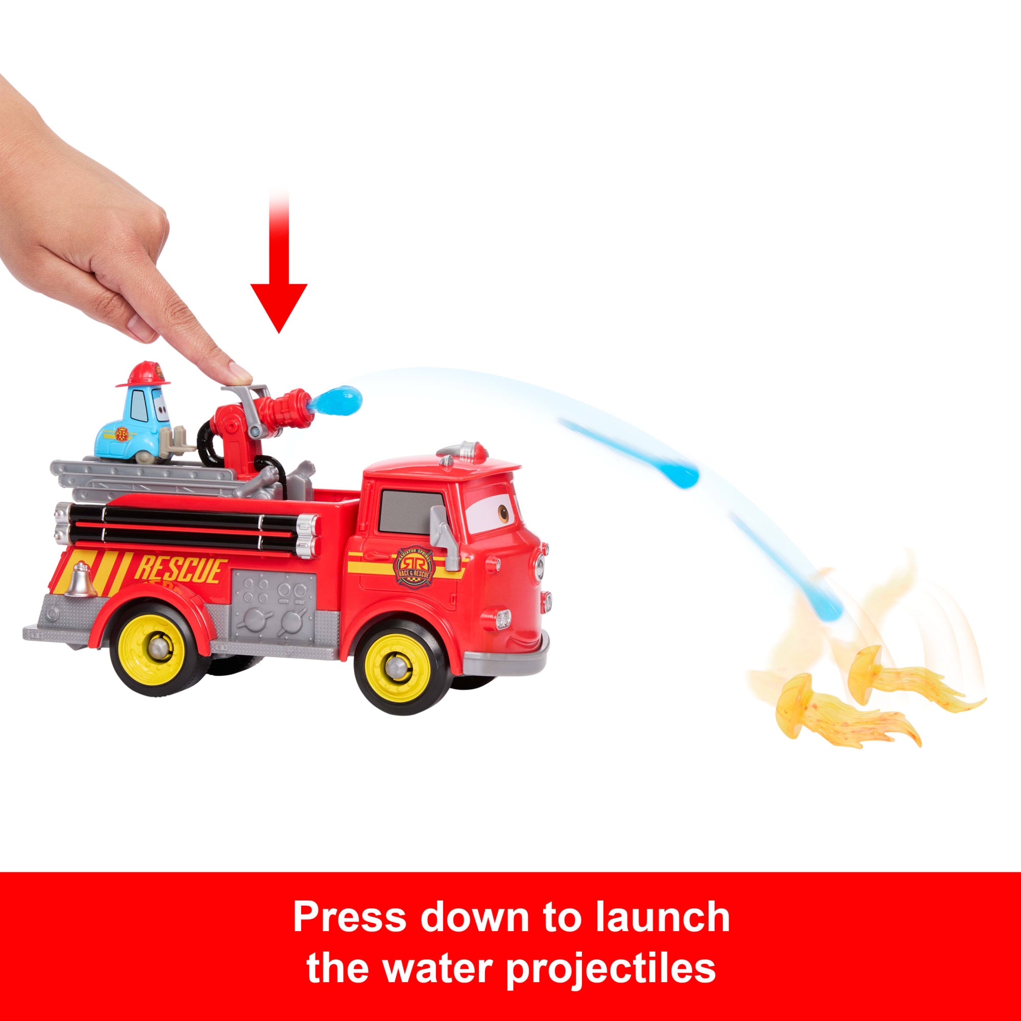 Disney And Pixar Cars Radiator Springs Race & Rescue Fire Fighting Red & Guido & Accessories - Image 2