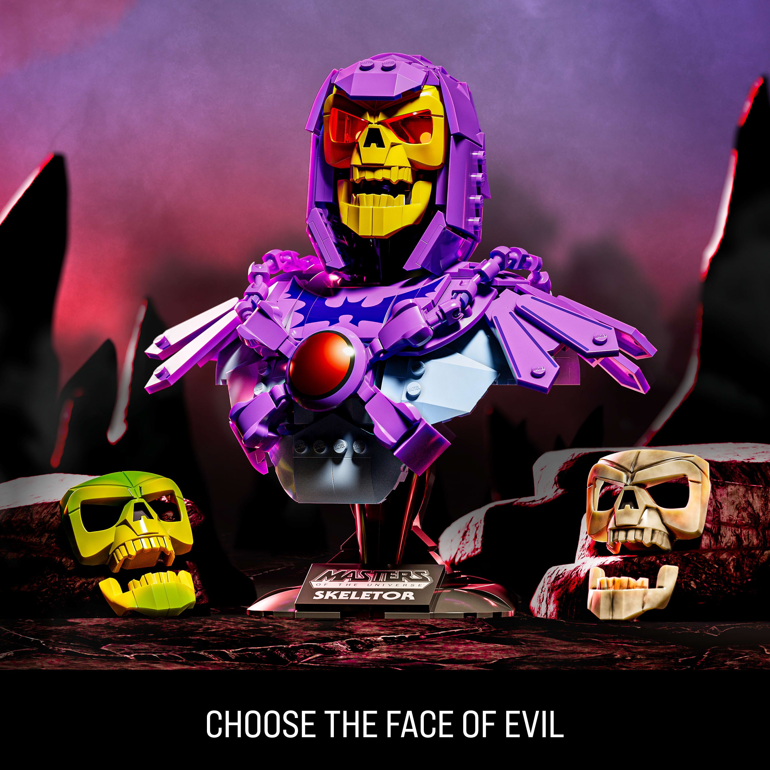 Mattel Brick Shop Masters Of The Universe Skeletor Bust Collector Building Set (503 Pieces) For Collectors - Image 4