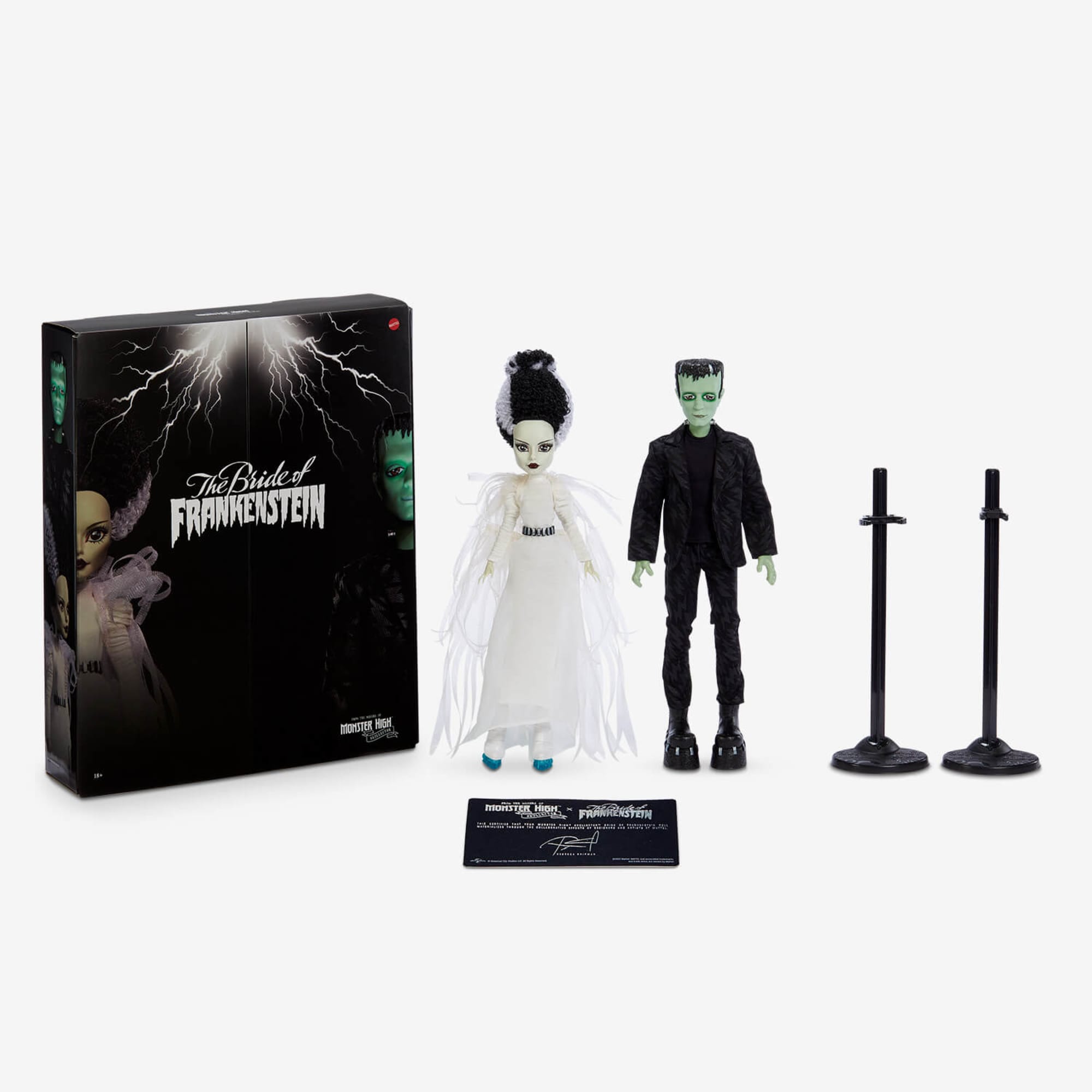 Frankenstein & Bride of Frankenstein Monster High Skullector Doll Set - Image 9