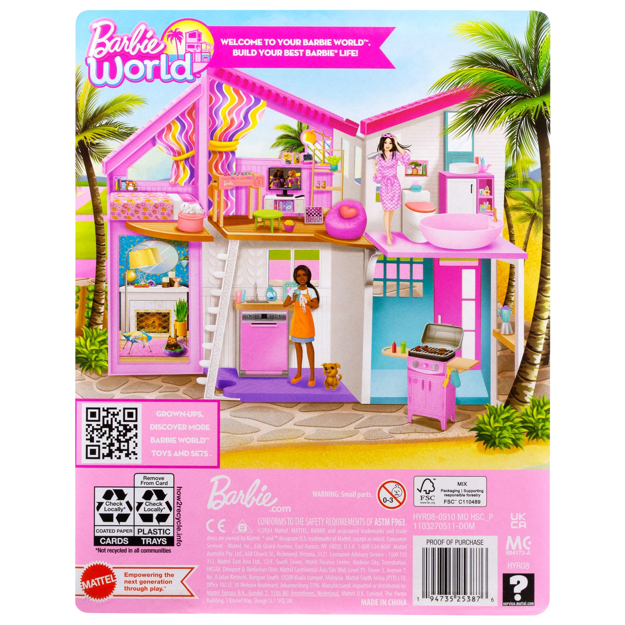 Barbie World Toy Dishwasher Set With 9 Dollhouse Kitchen Accessories Including Plates. Drying Rack. & More - Image 6