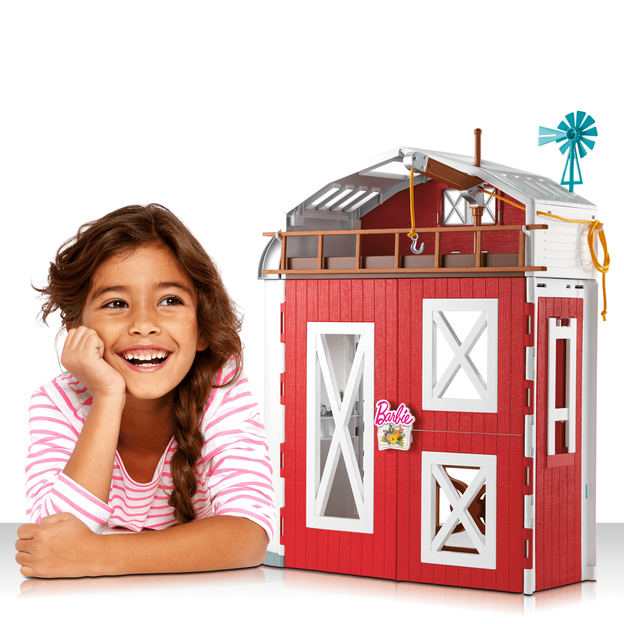 Barbie Horse Barn Playset With 25+ Feeding & Grooming Accessories Including 11 Animal Figures - Image 2