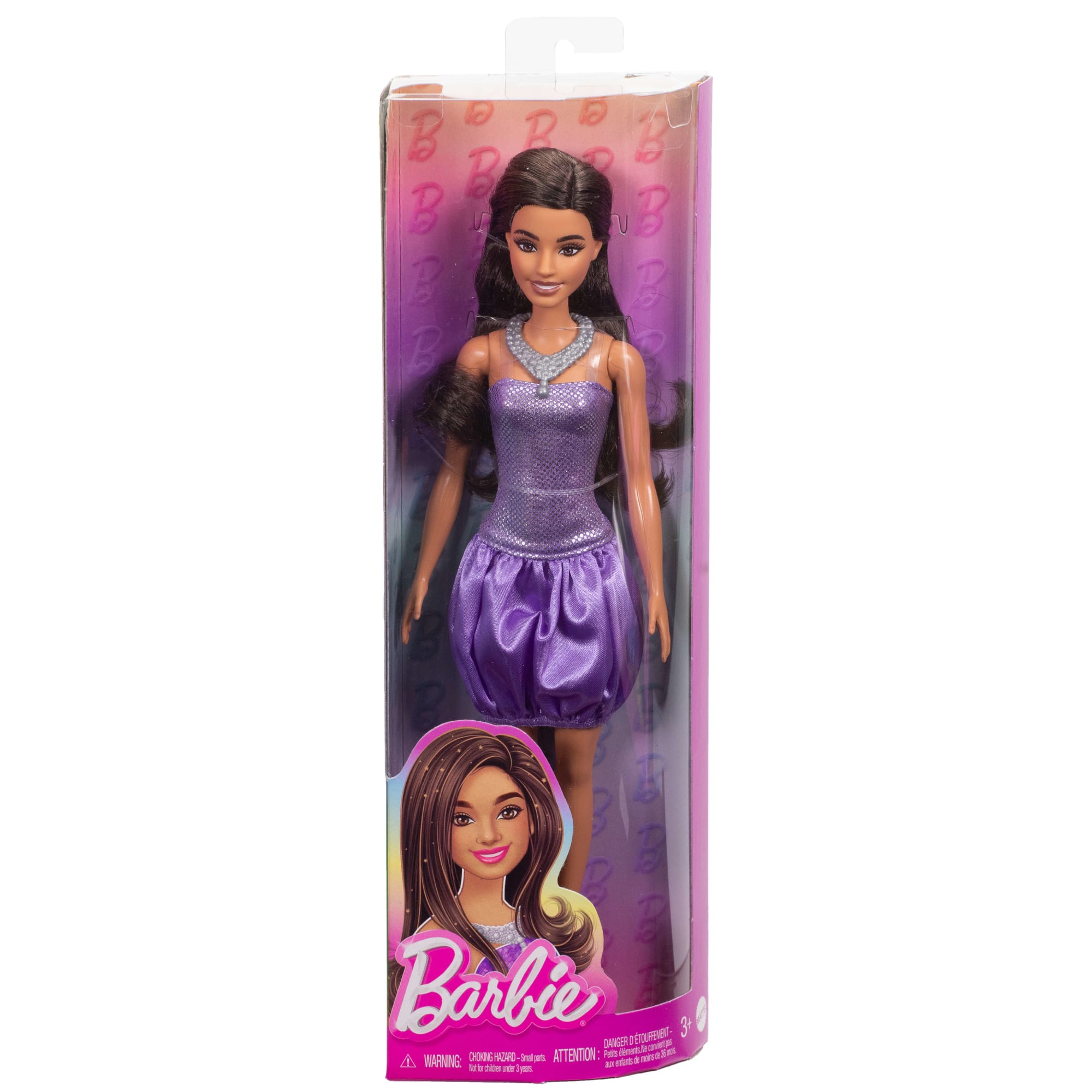 Barbie Fashionista Muñeca Vestido Morado y Collar - Image 6